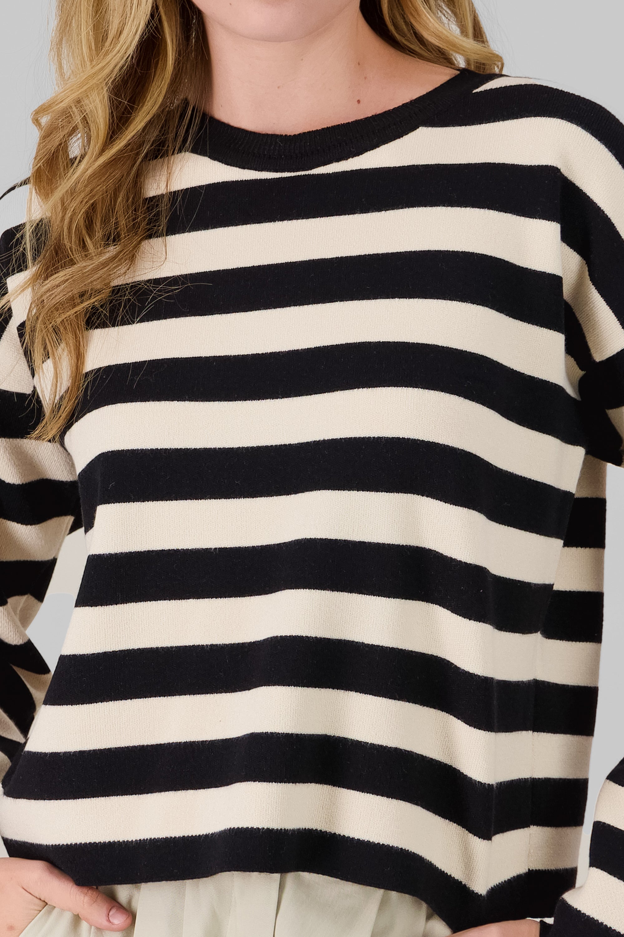 Soft Touch Striped Sweater BONE COMBO