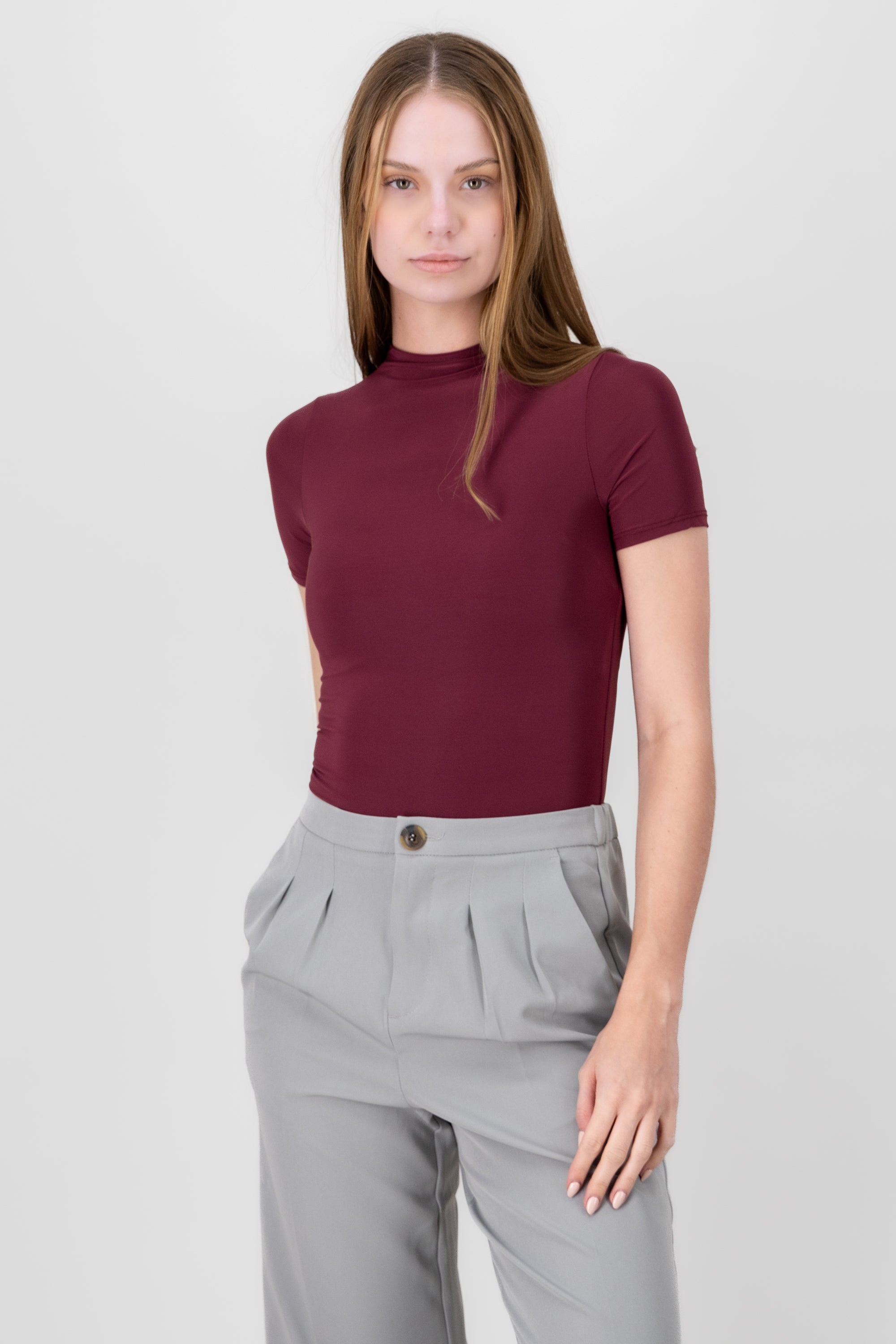 Short Sleeve Bodysuit BURGUNDY