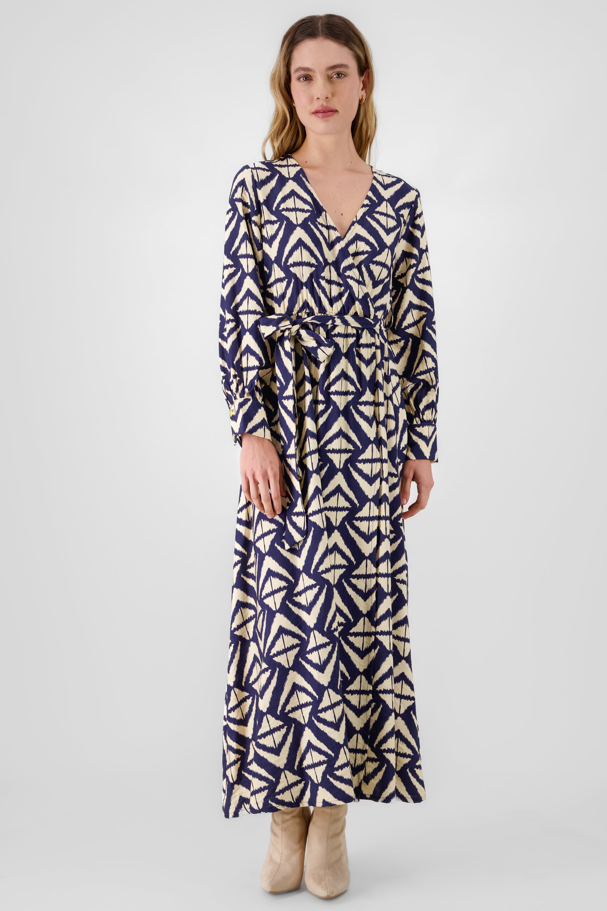 Long Sleeve Maxi Dress NAVY COMBO