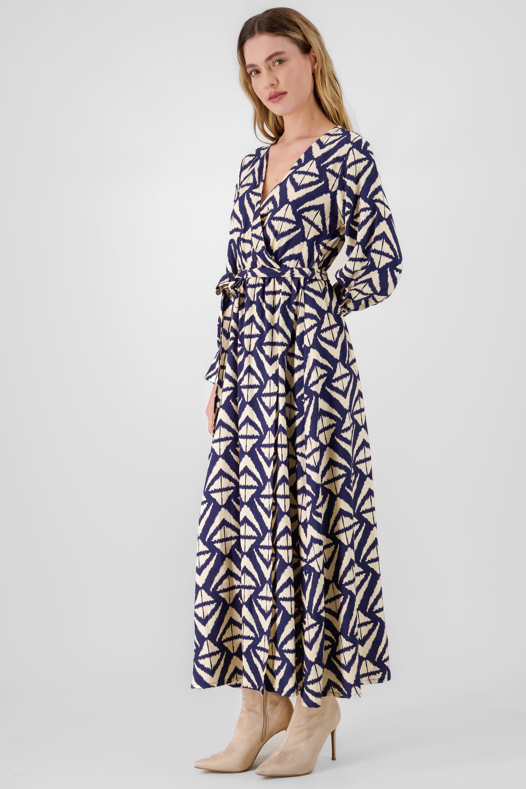 Long Sleeve Maxi Dress NAVY COMBO