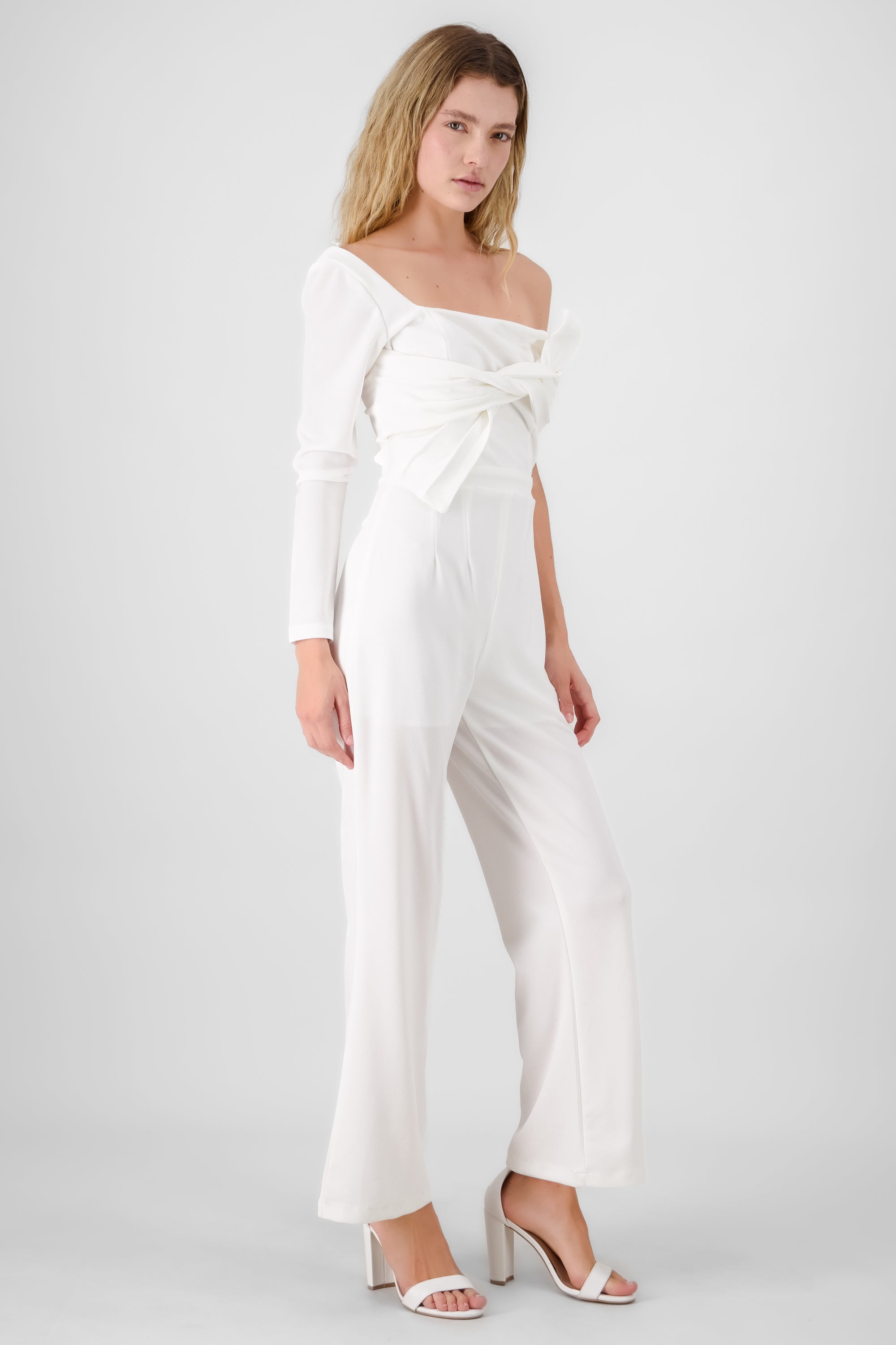 Bow Detail Jumpsuit WHITE