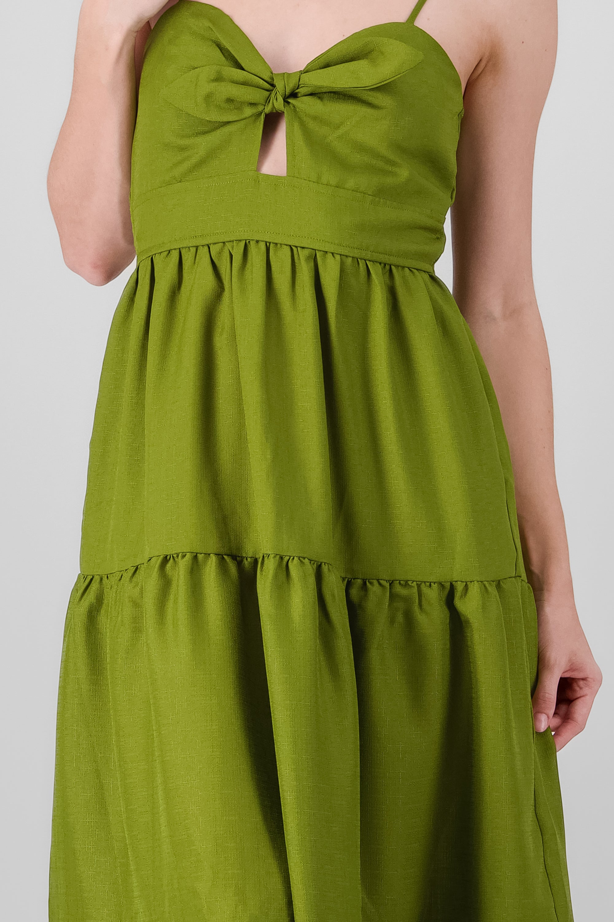 Solid Strappy Maxi Dress OLIVE