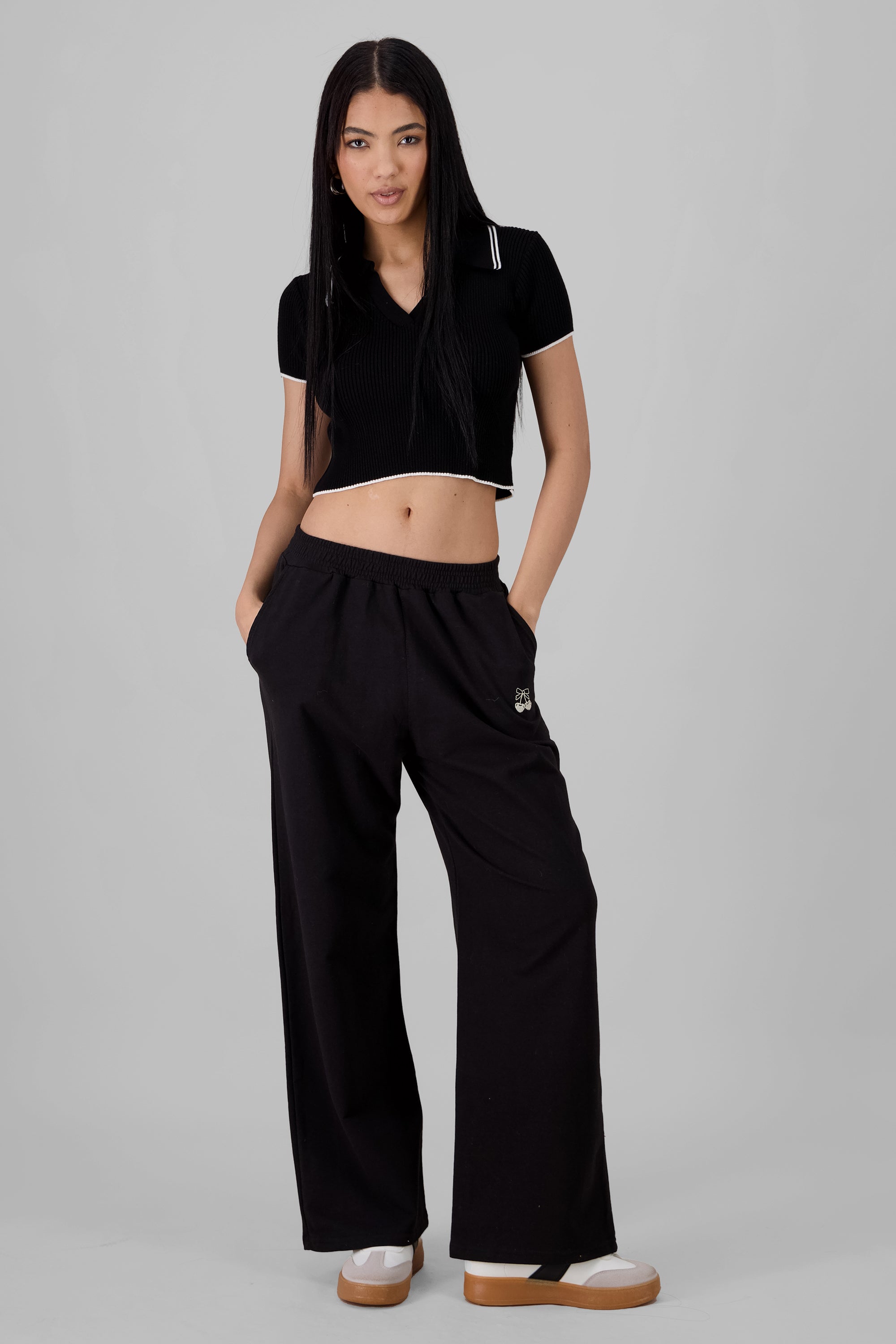 Cherry Flared Joggers BLACK