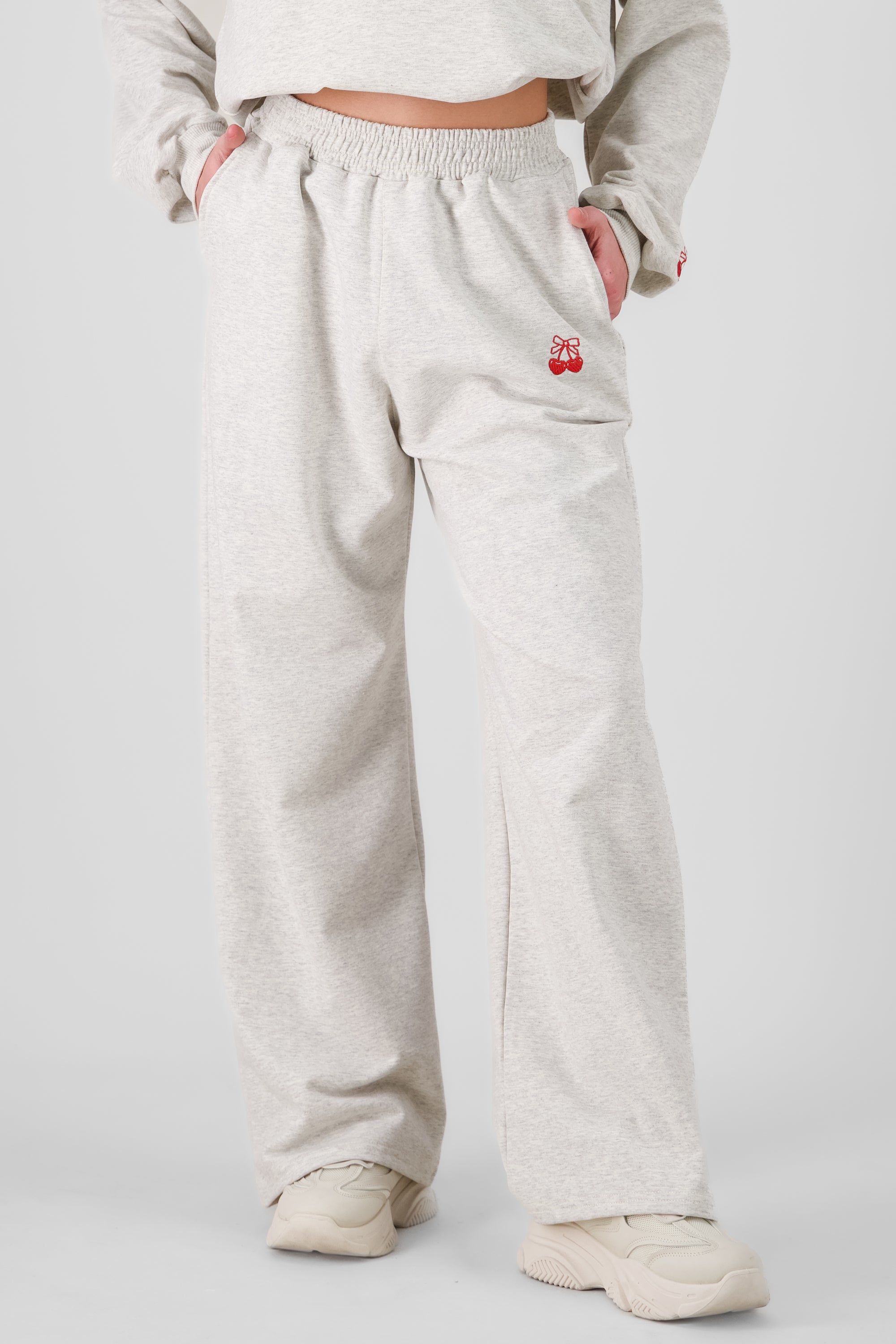 Cherry Flared Joggers HEATHER GRAY