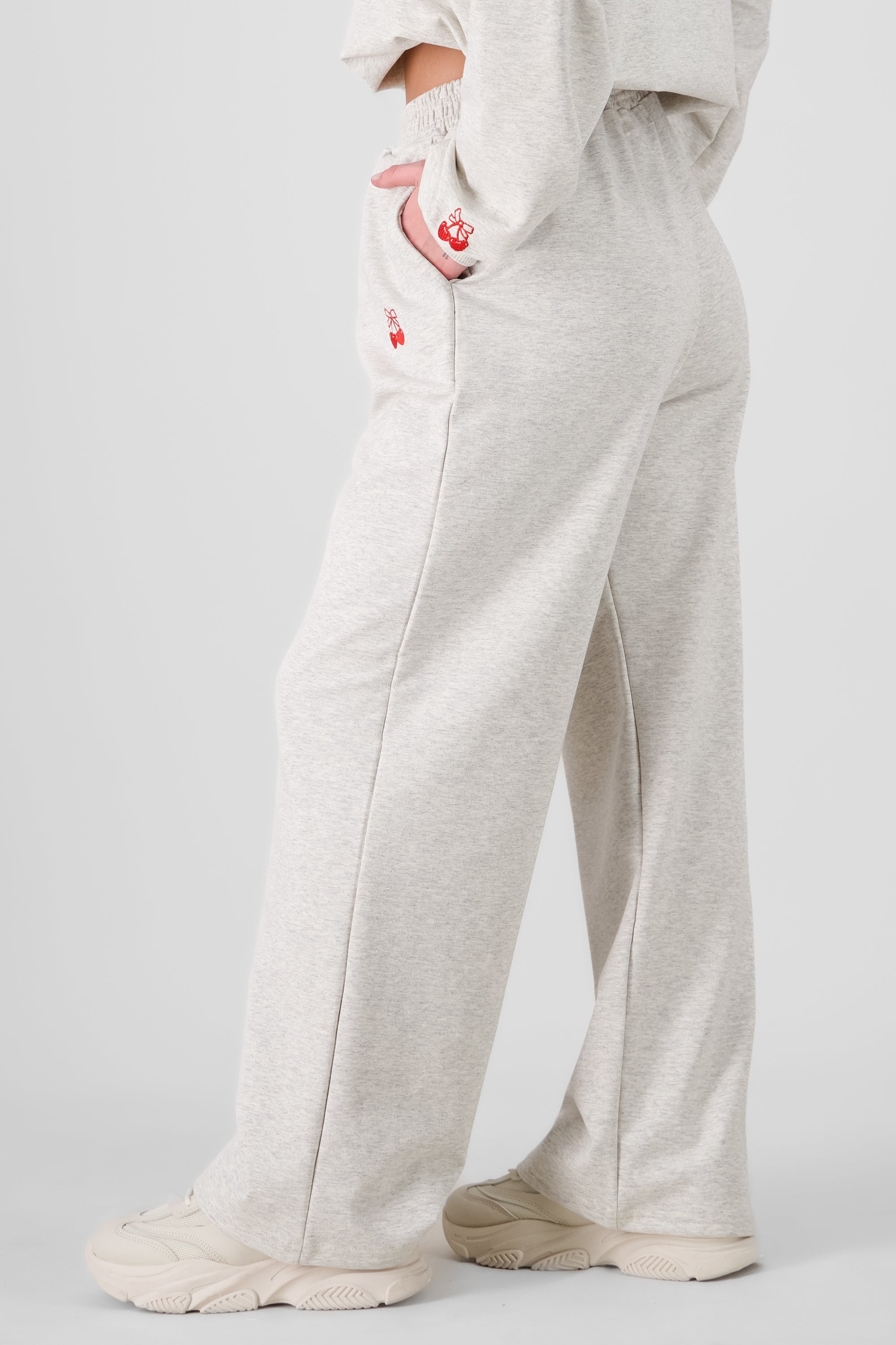 Cherry Flared Joggers HEATHER GRAY