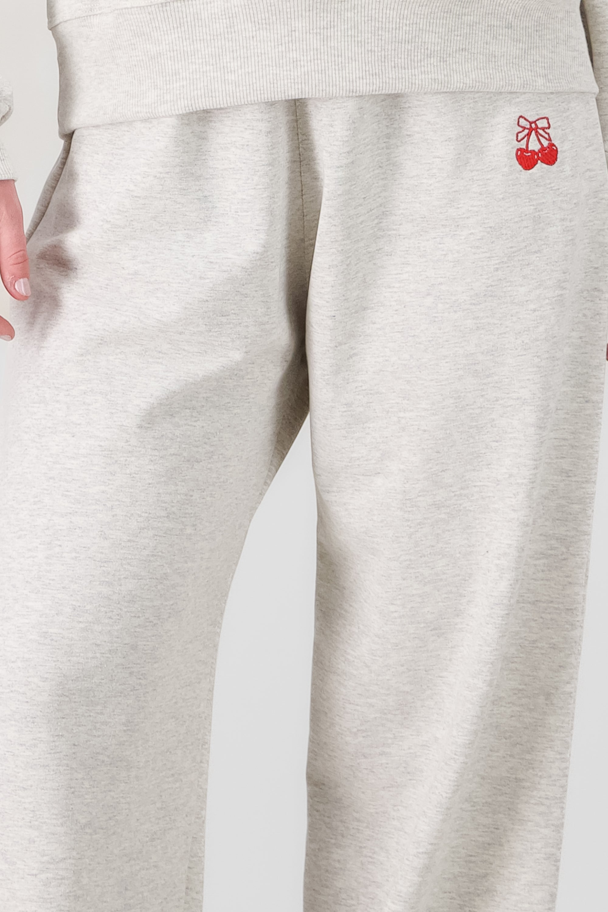 Cherry Flared Joggers HEATHER GRAY