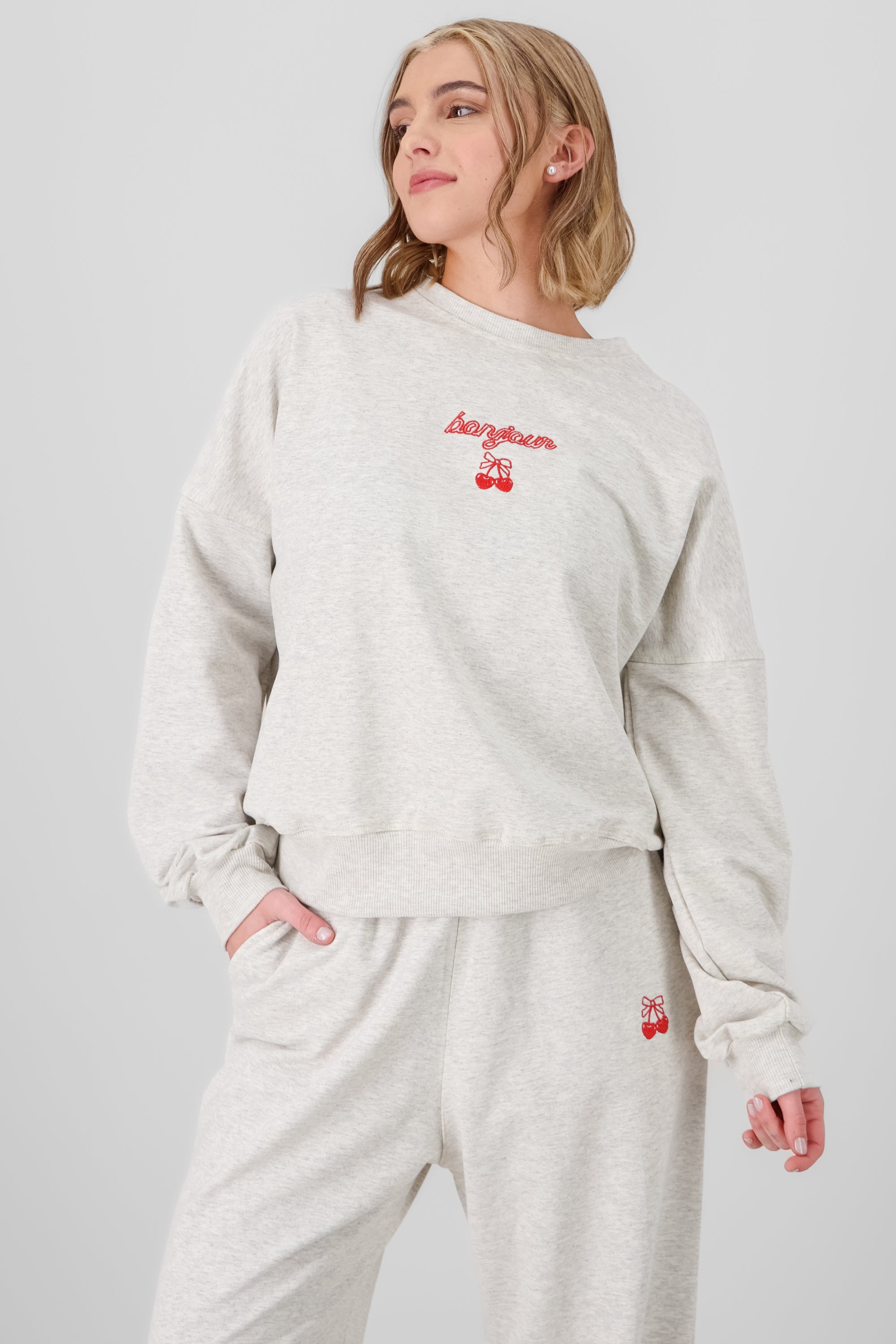 Cherry Sweatshirt HEATHER GRAY