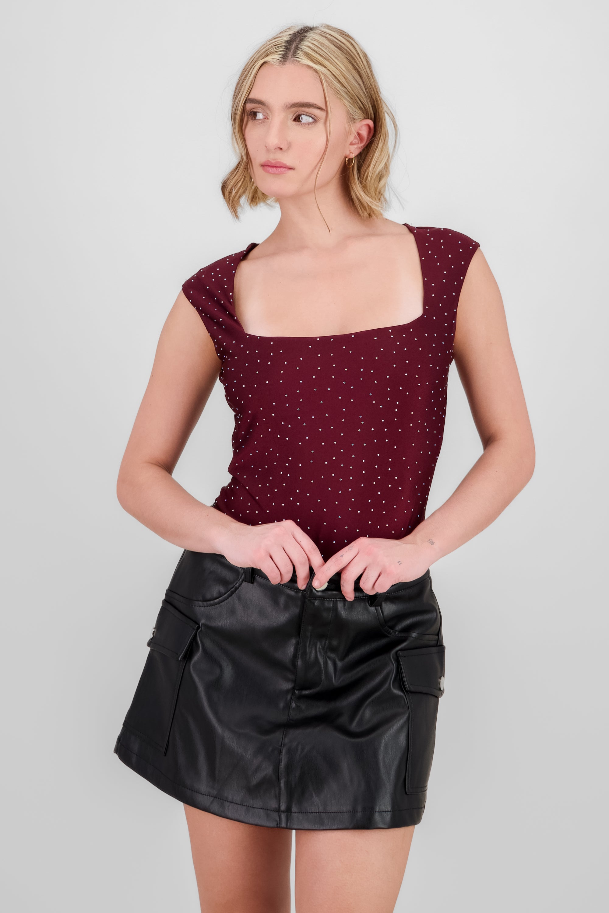 Square Neck Bodysuit PLUM