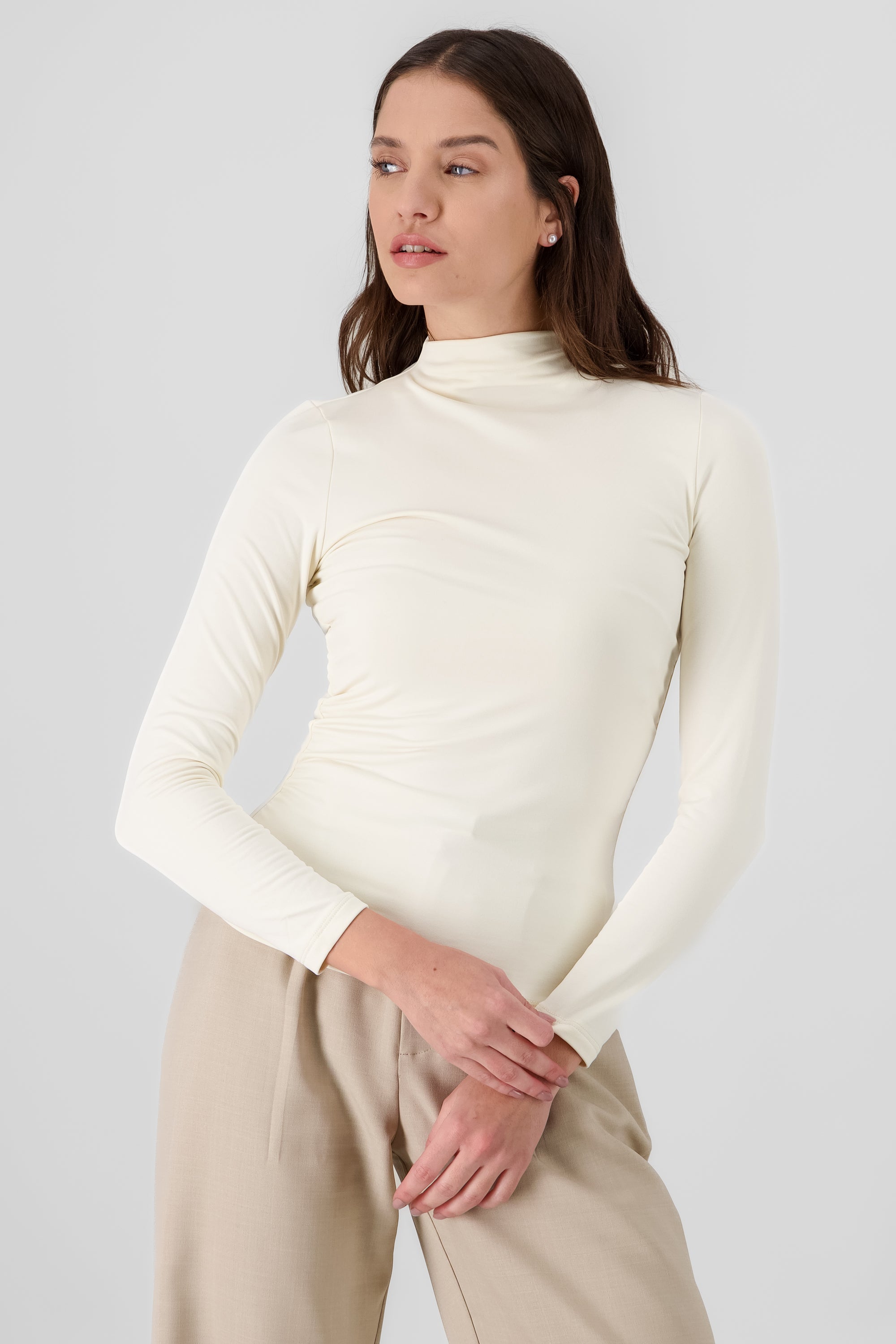 Solid Long Sleeve Top CREAM