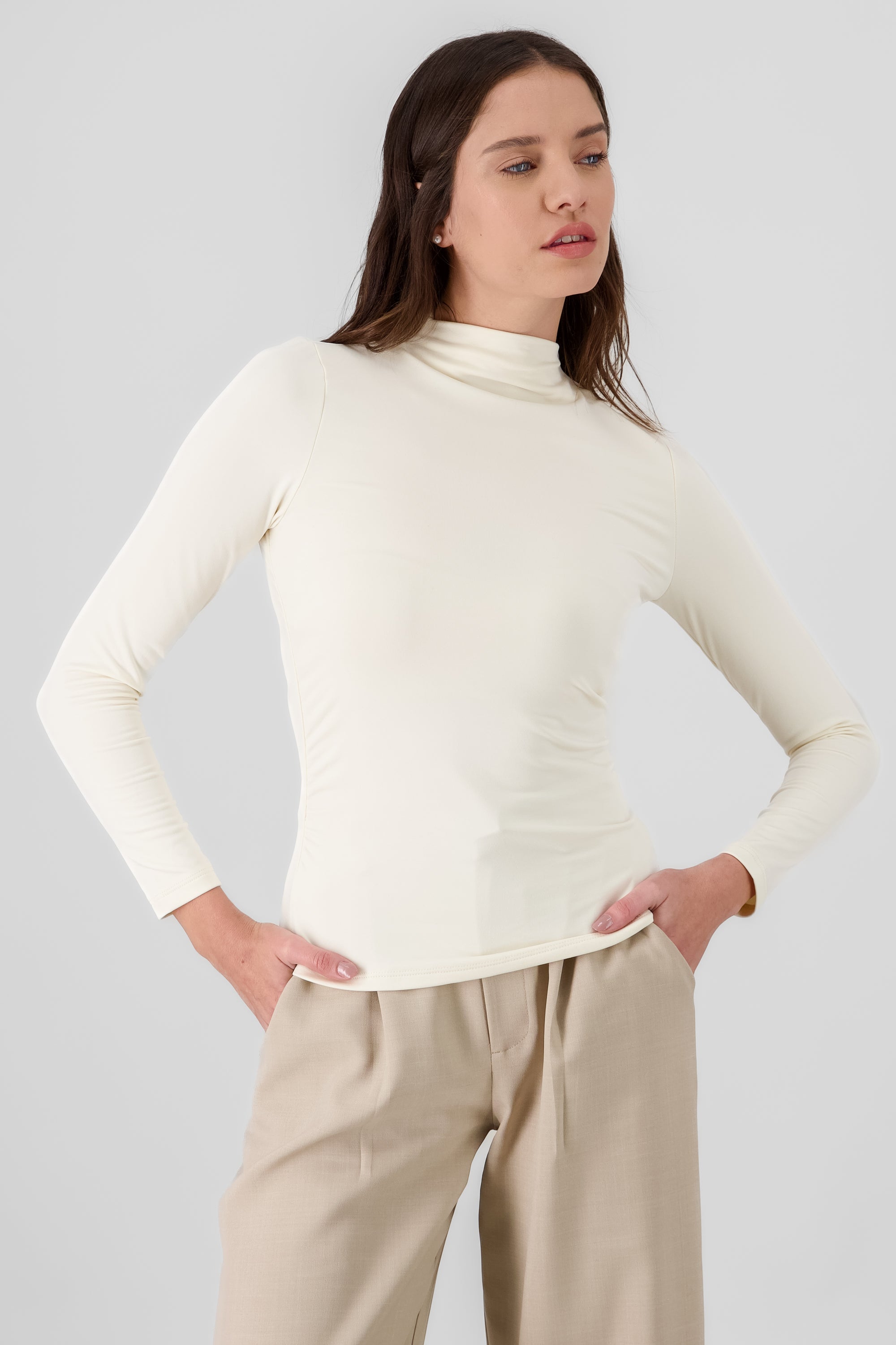 Solid Long Sleeve Top CREAM