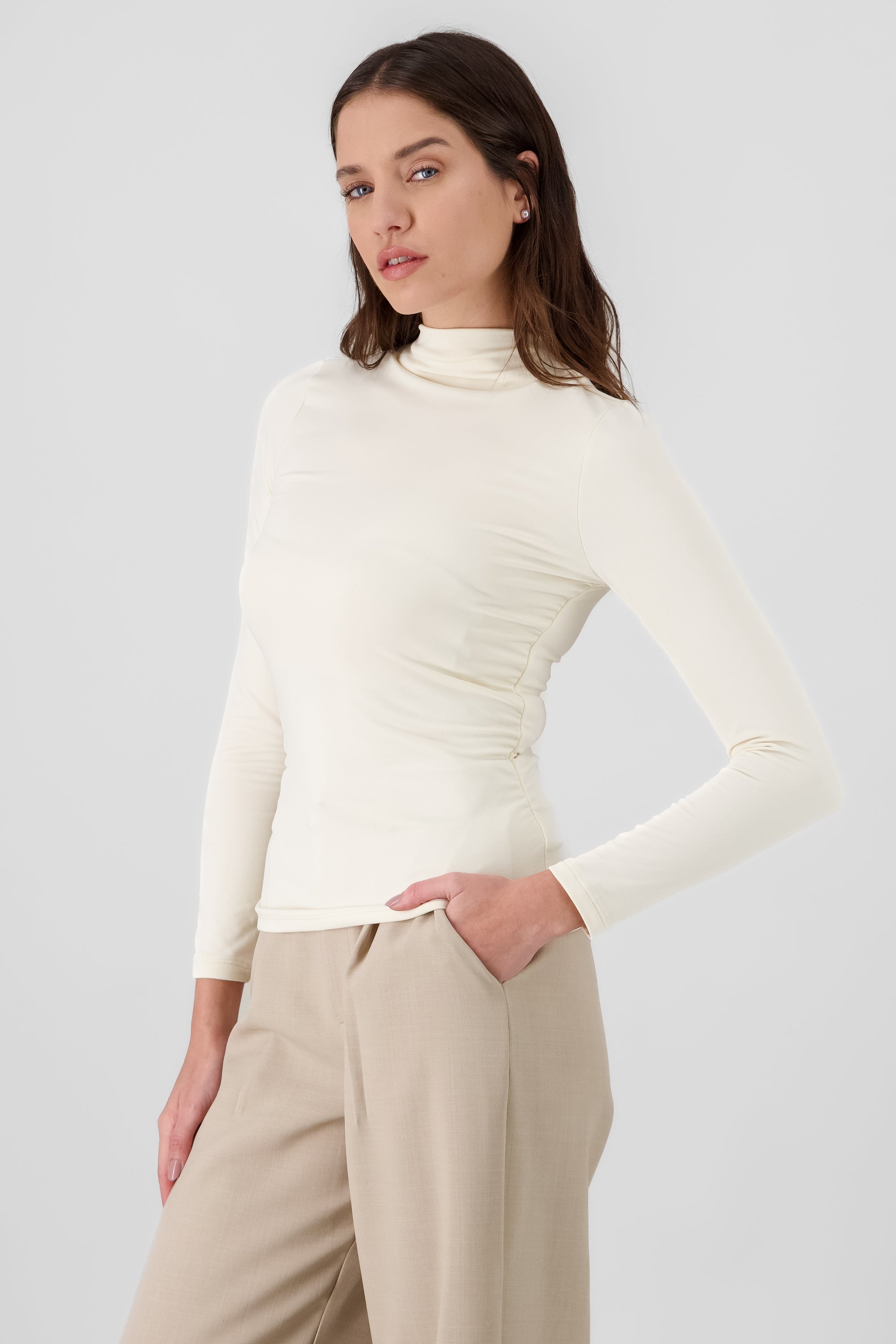 Solid Long Sleeve Top CREAM