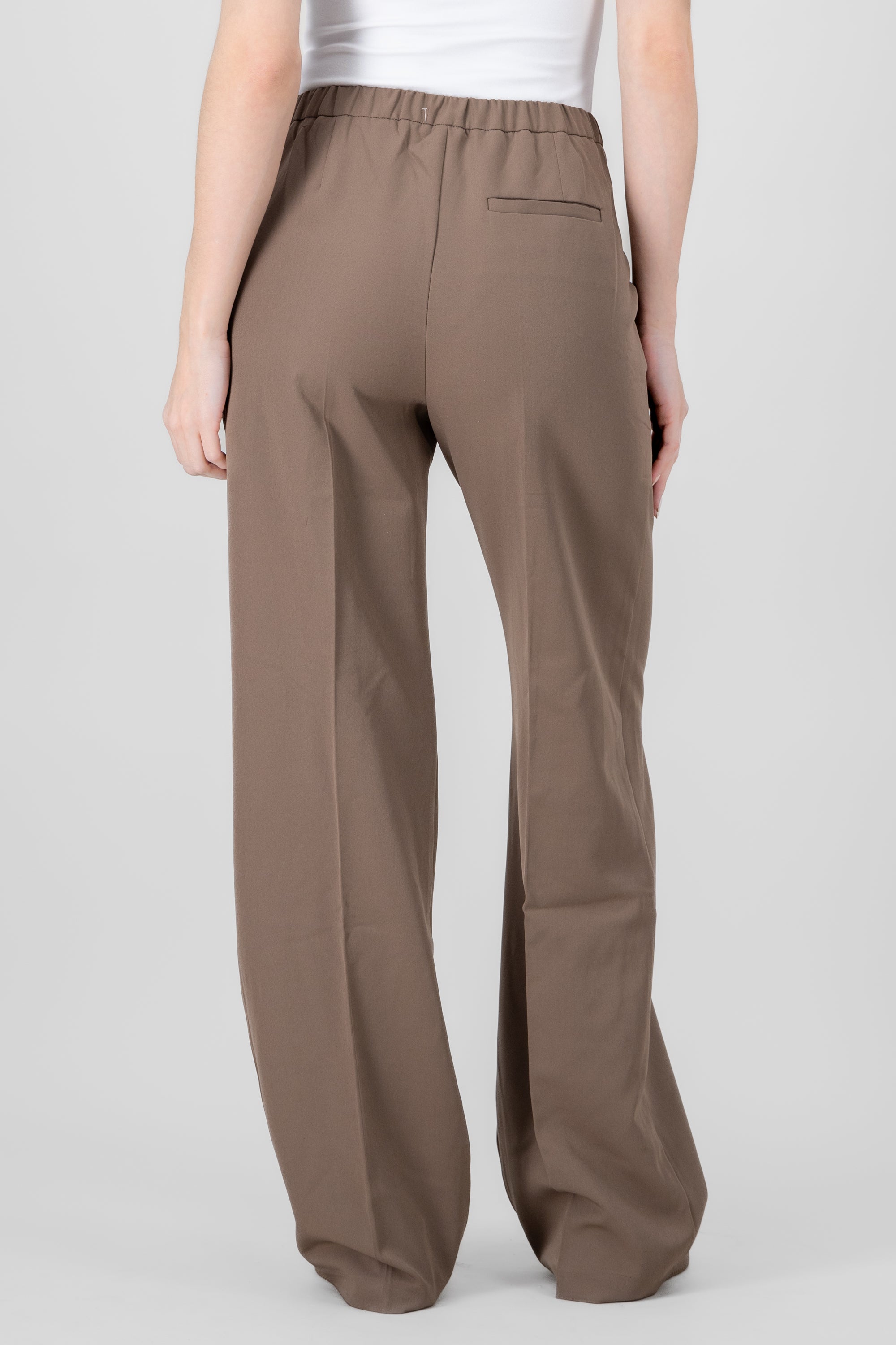 Plain Straight Leg Pants BROWN