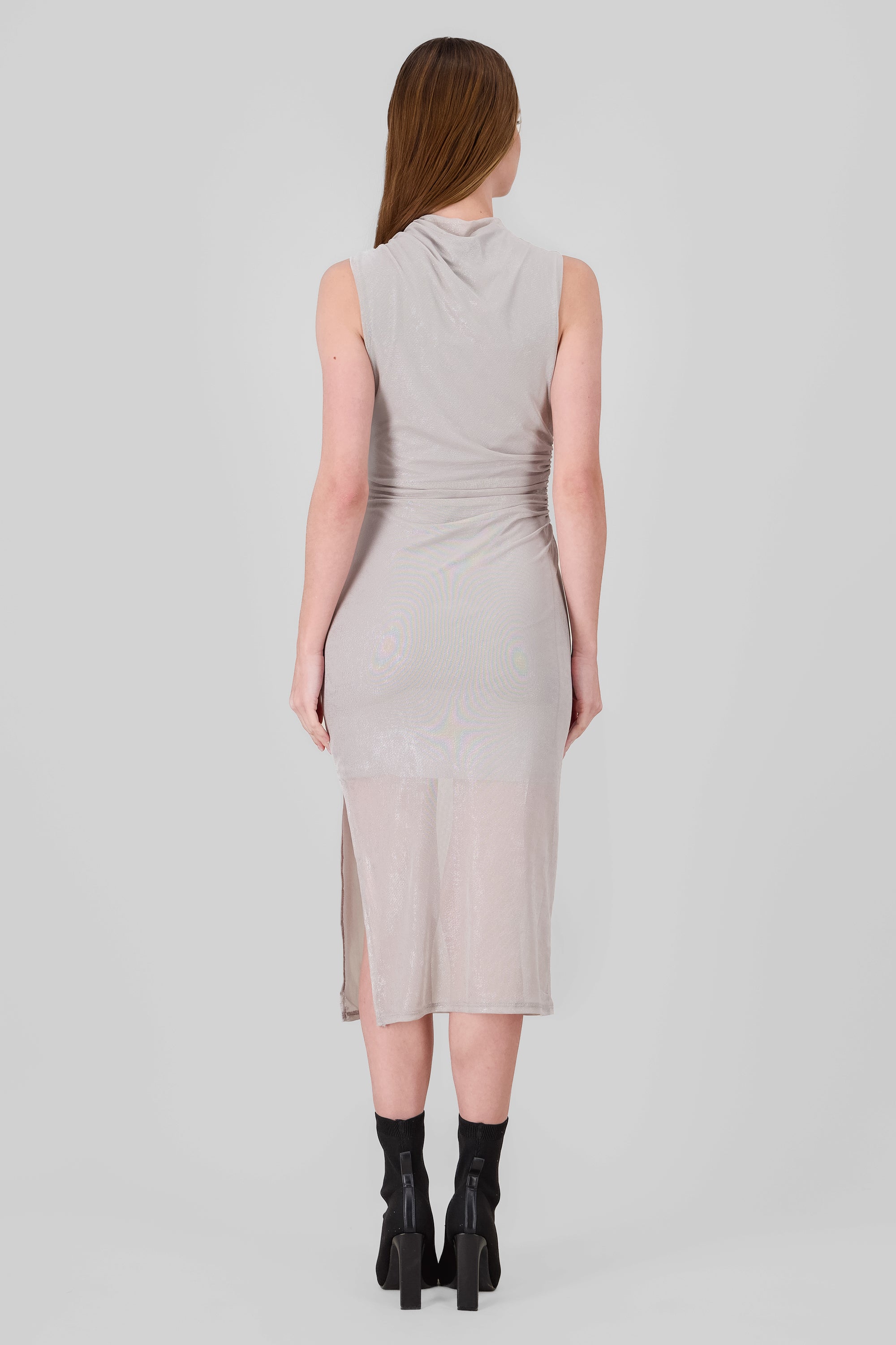 Ruched Midi Dress SILVER