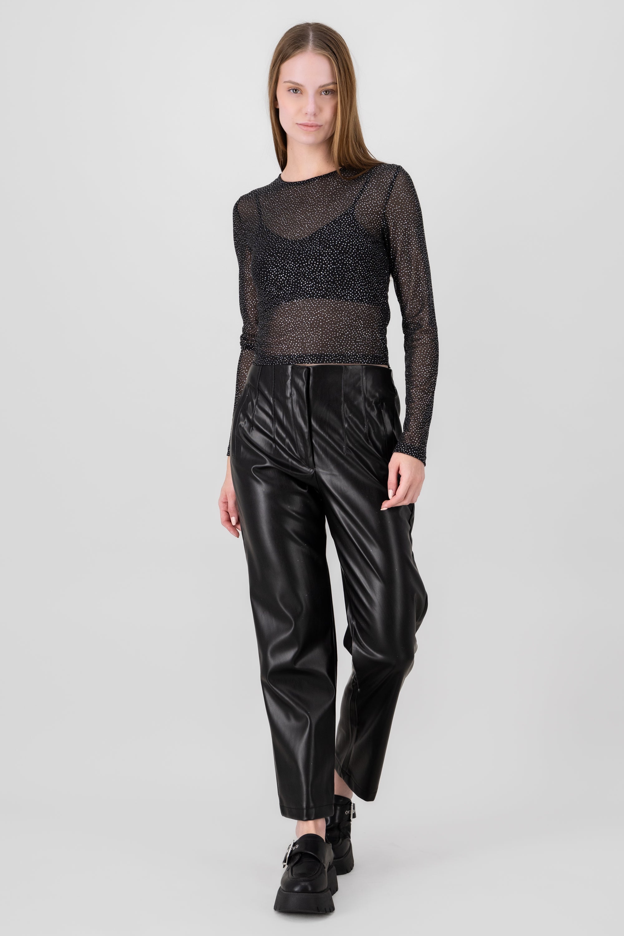 Faux Leather Pants BLACK