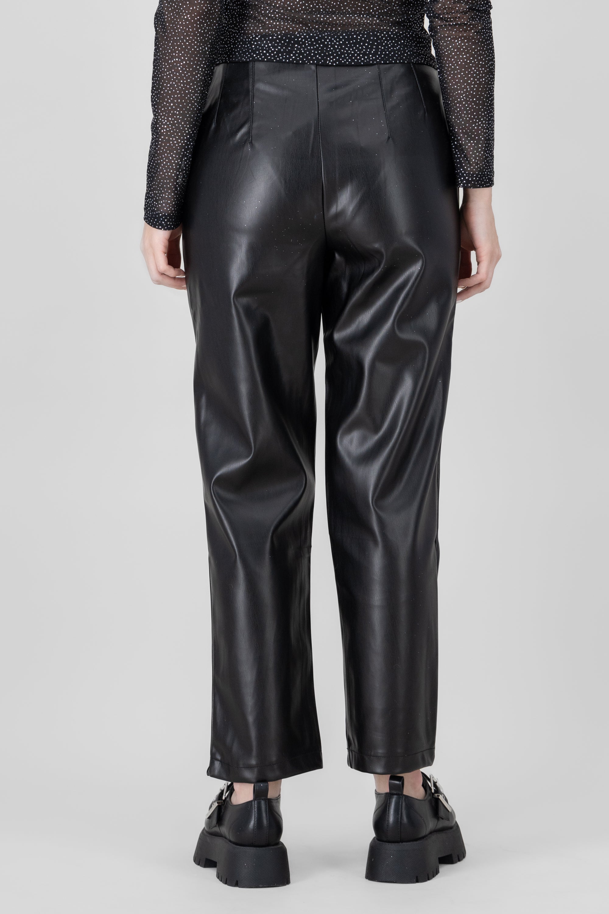 Faux Leather Pants BLACK