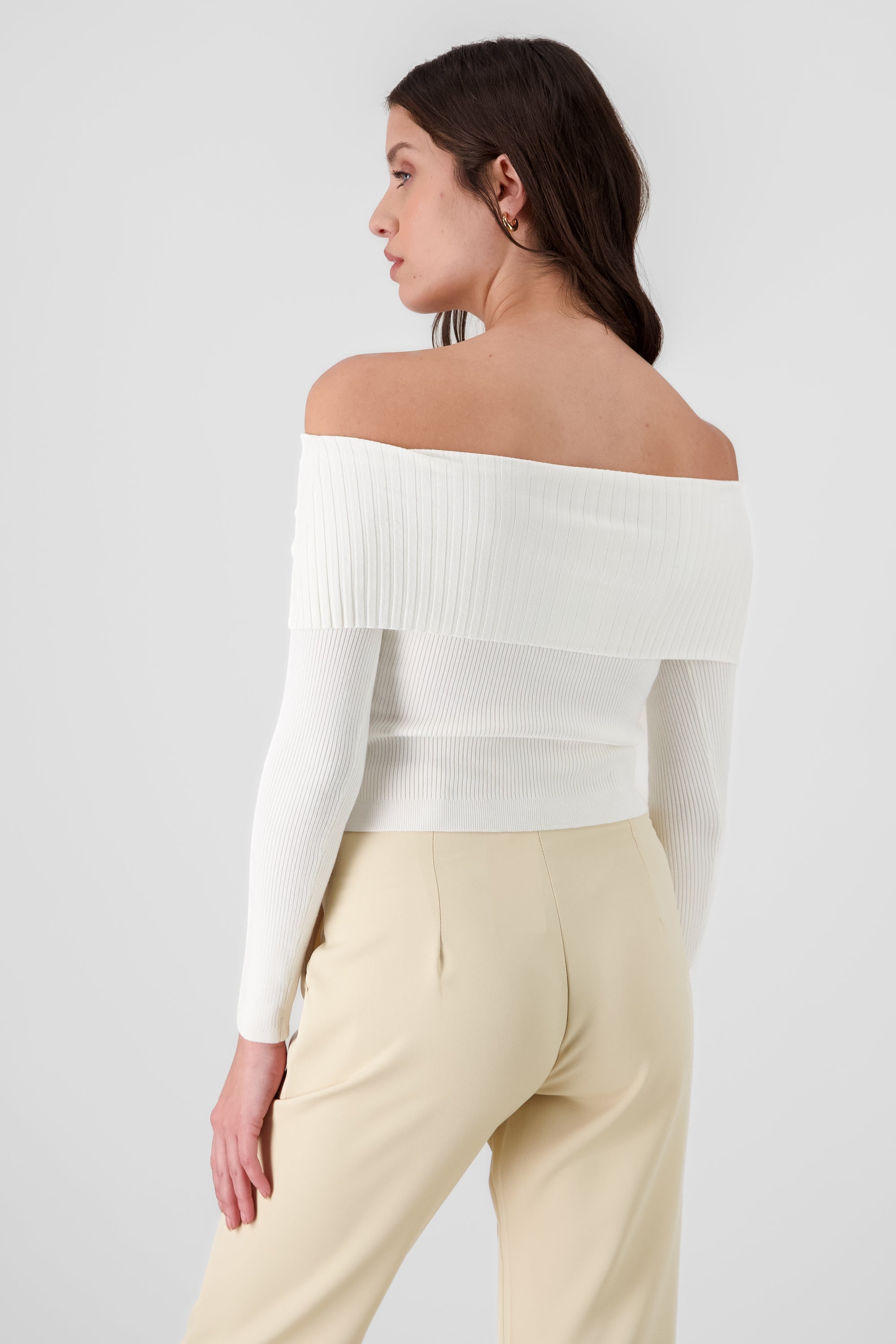 Knit Bandeau Sweater WHITE