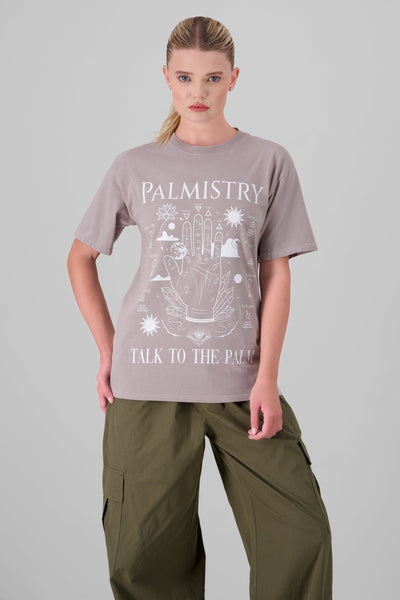 Palmistry Print T Shirt BEIGE