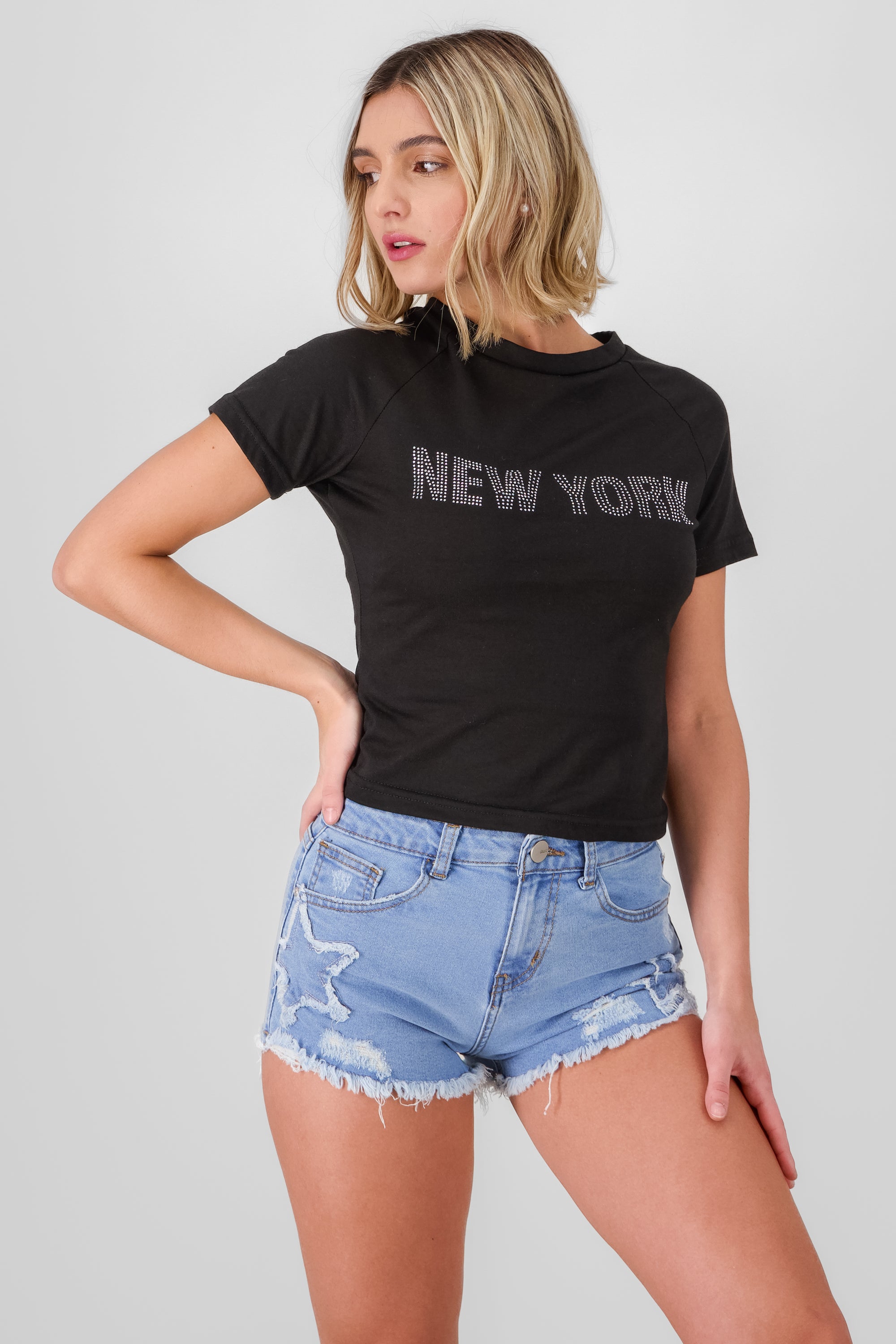 New York Print T Shirt BLACK