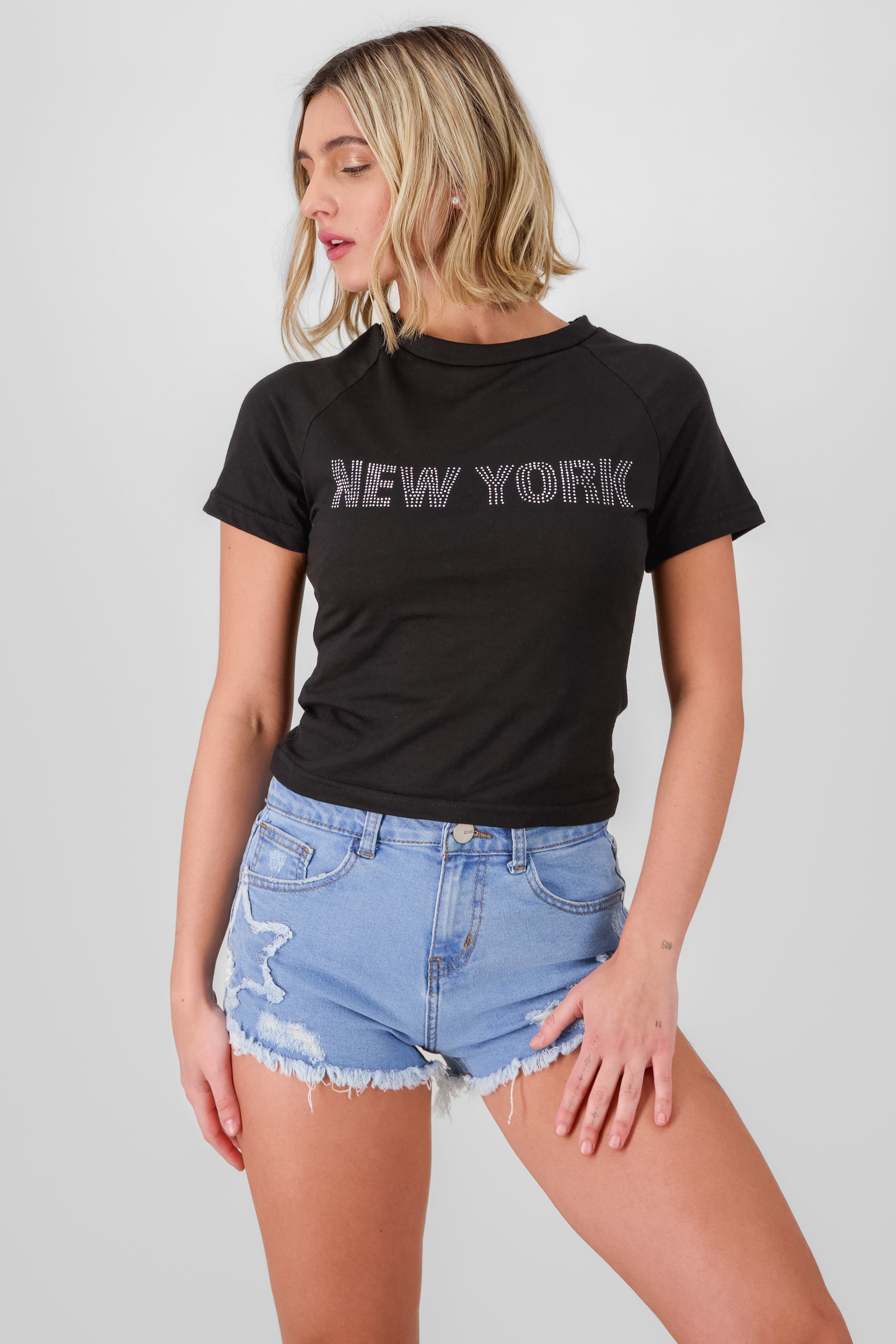 New York Print T Shirt BLACK