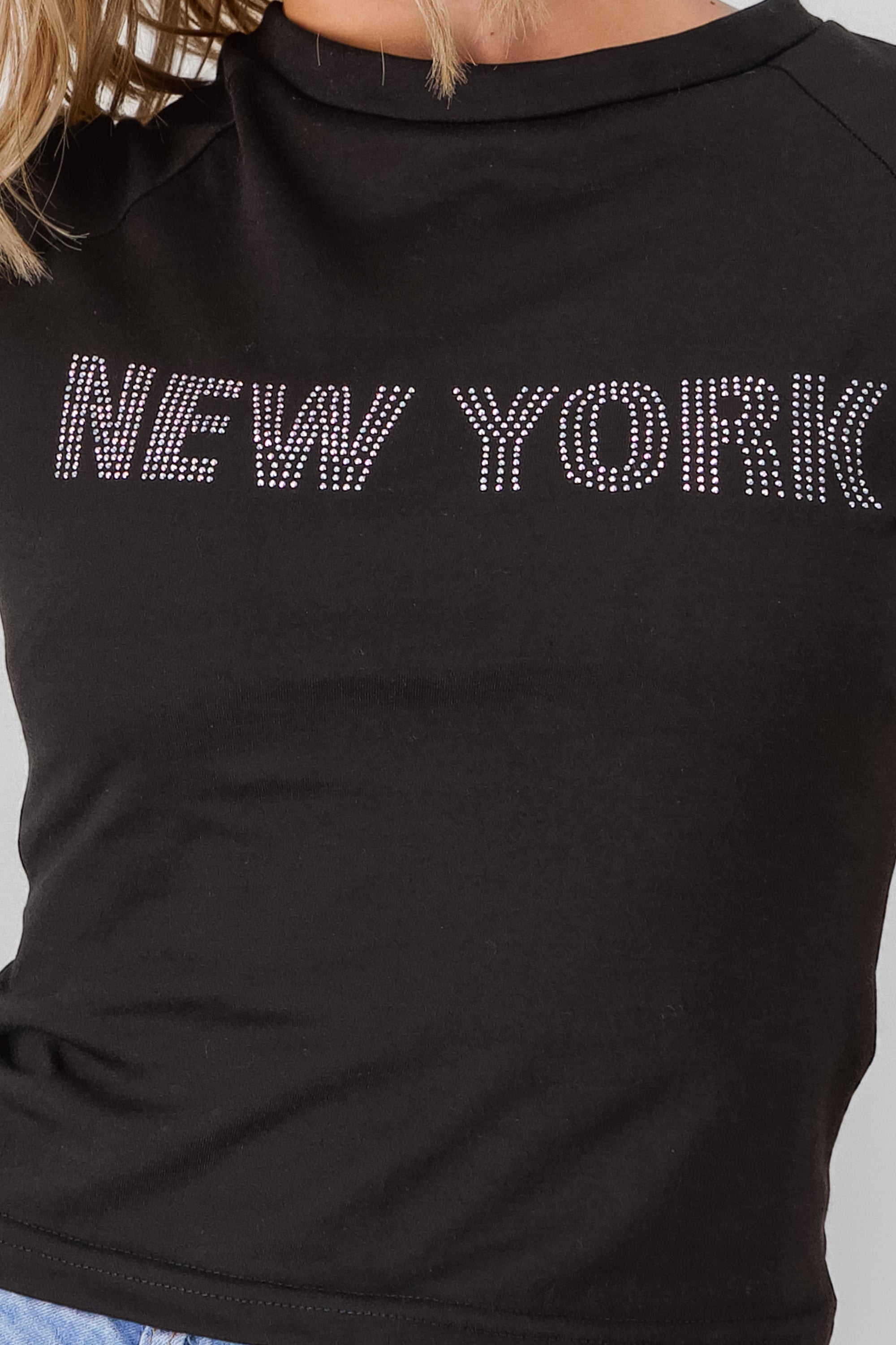 New York Print T Shirt BLACK