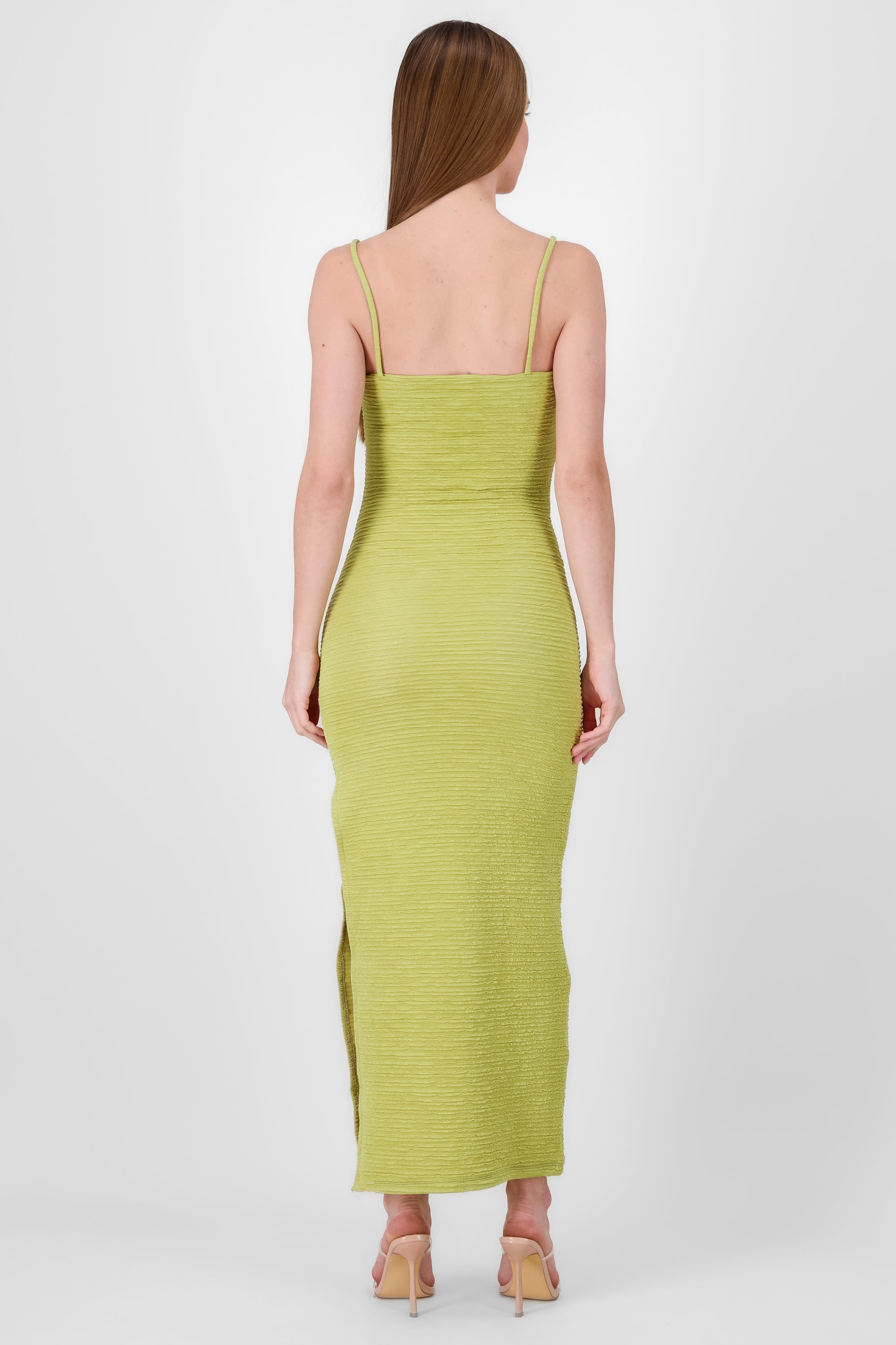 Textured Maxi Dress LIME GREEN