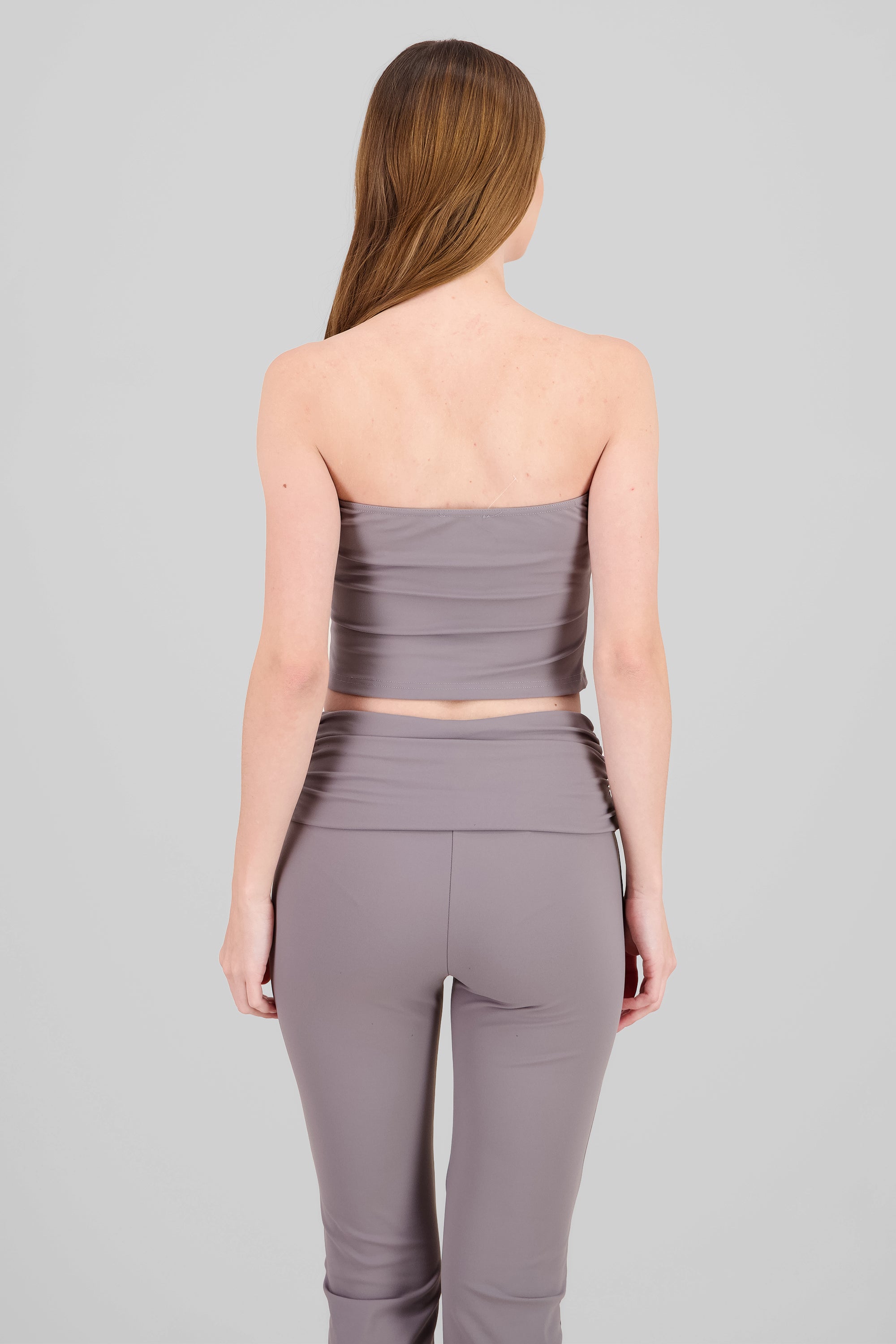 Solid Strapless Top GRAY