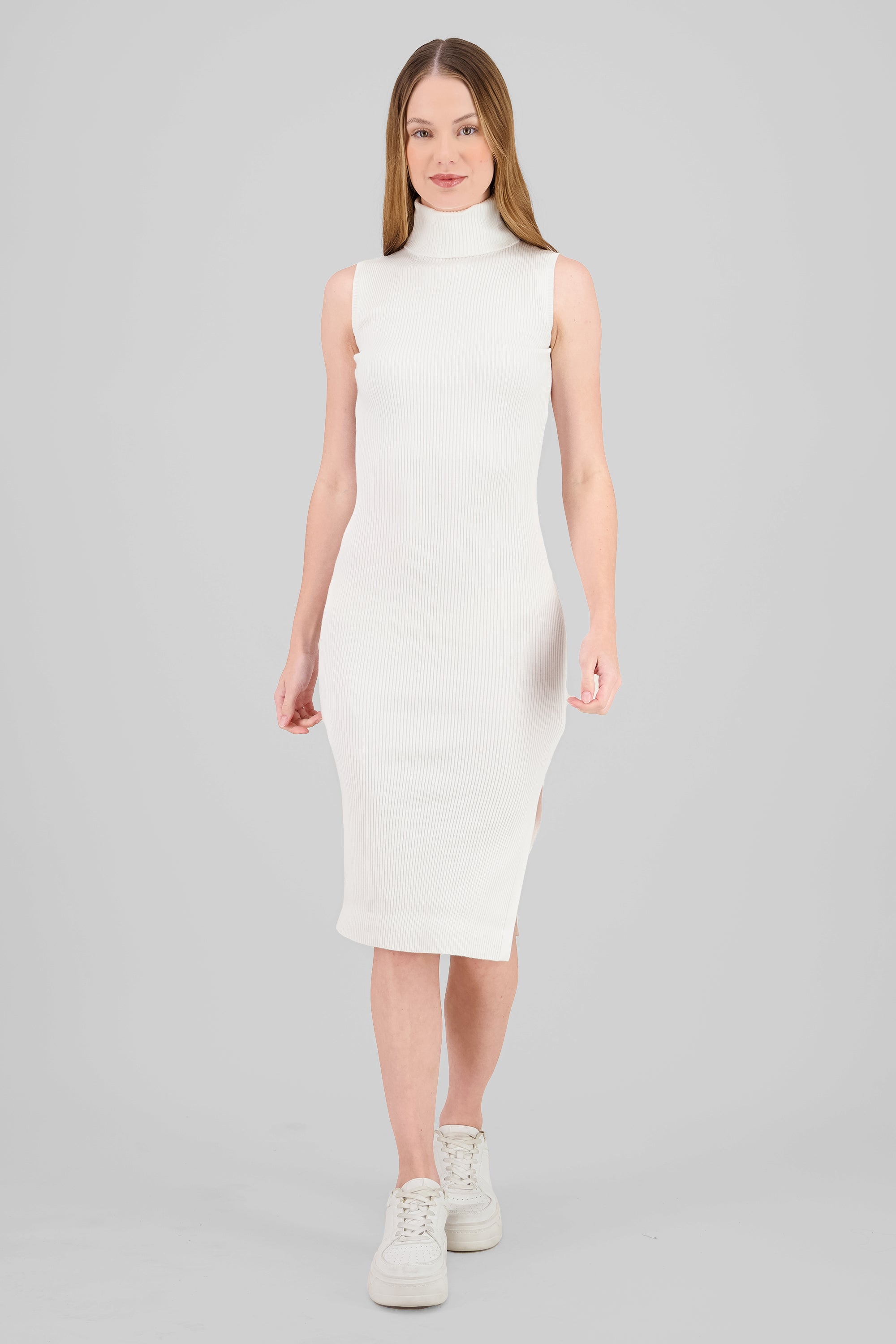 High Neck Knit Bodycon Dress IVORY