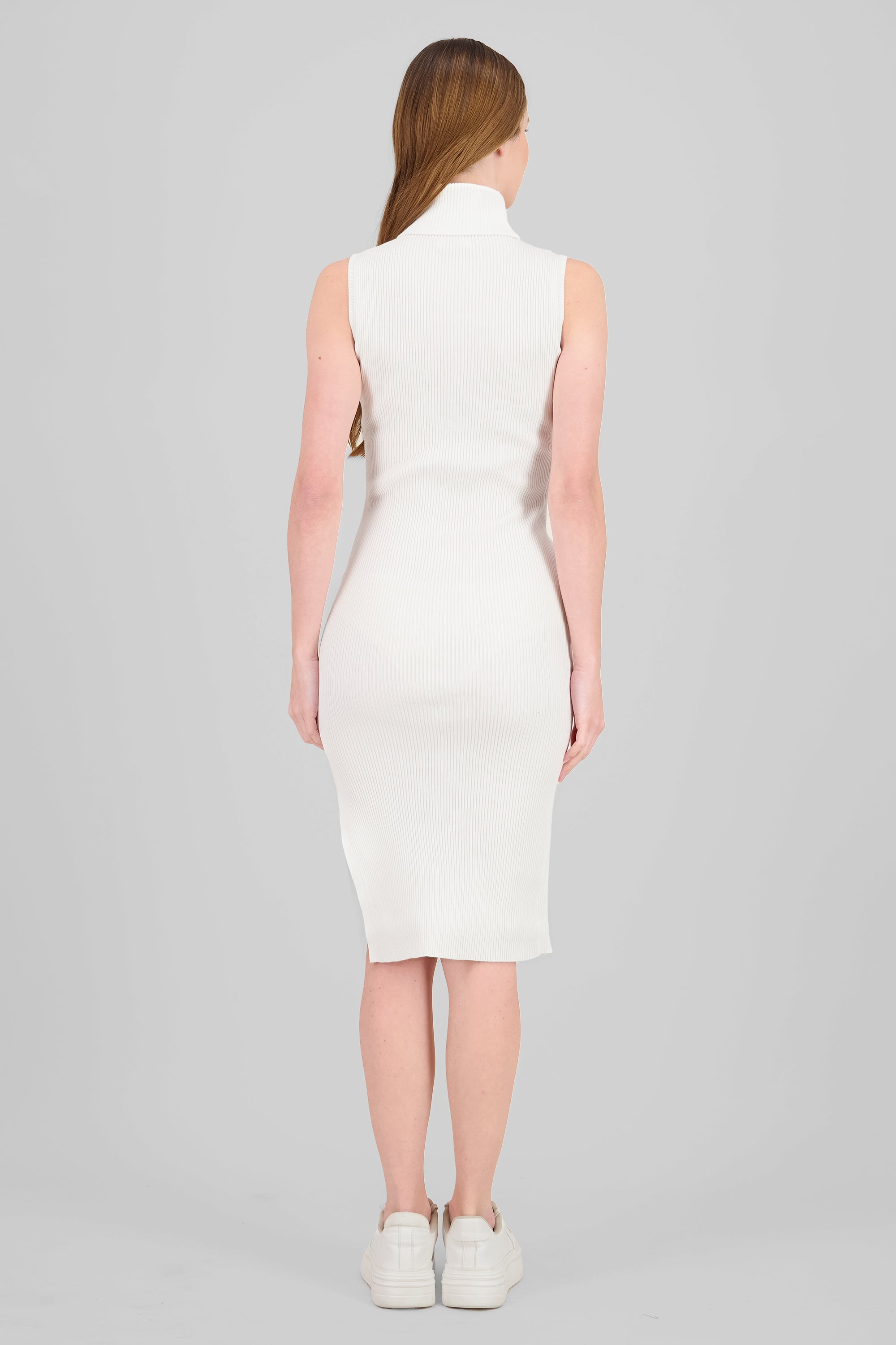 High Neck Knit Bodycon Dress IVORY