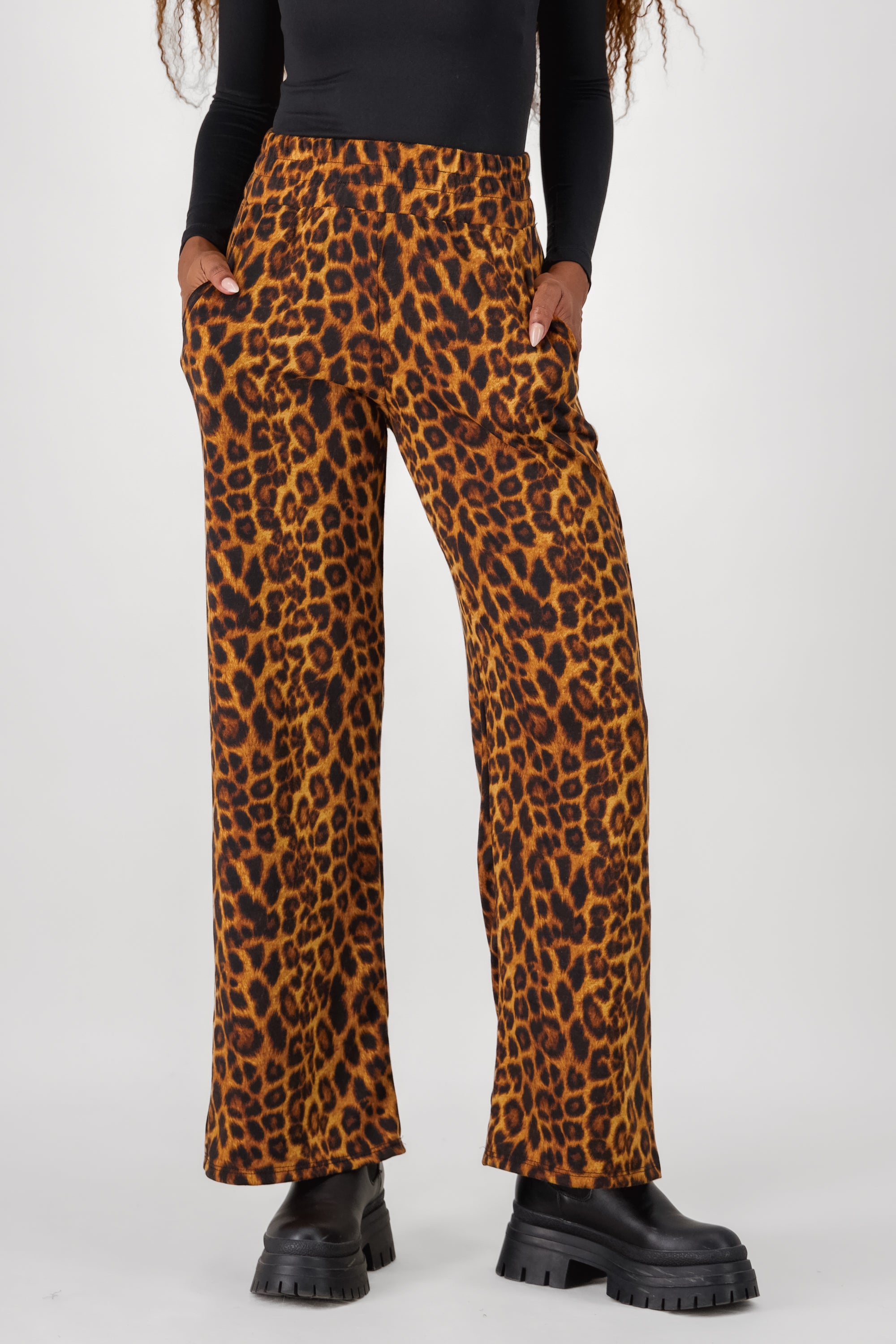 Animal Print Pants BROWN COMBO