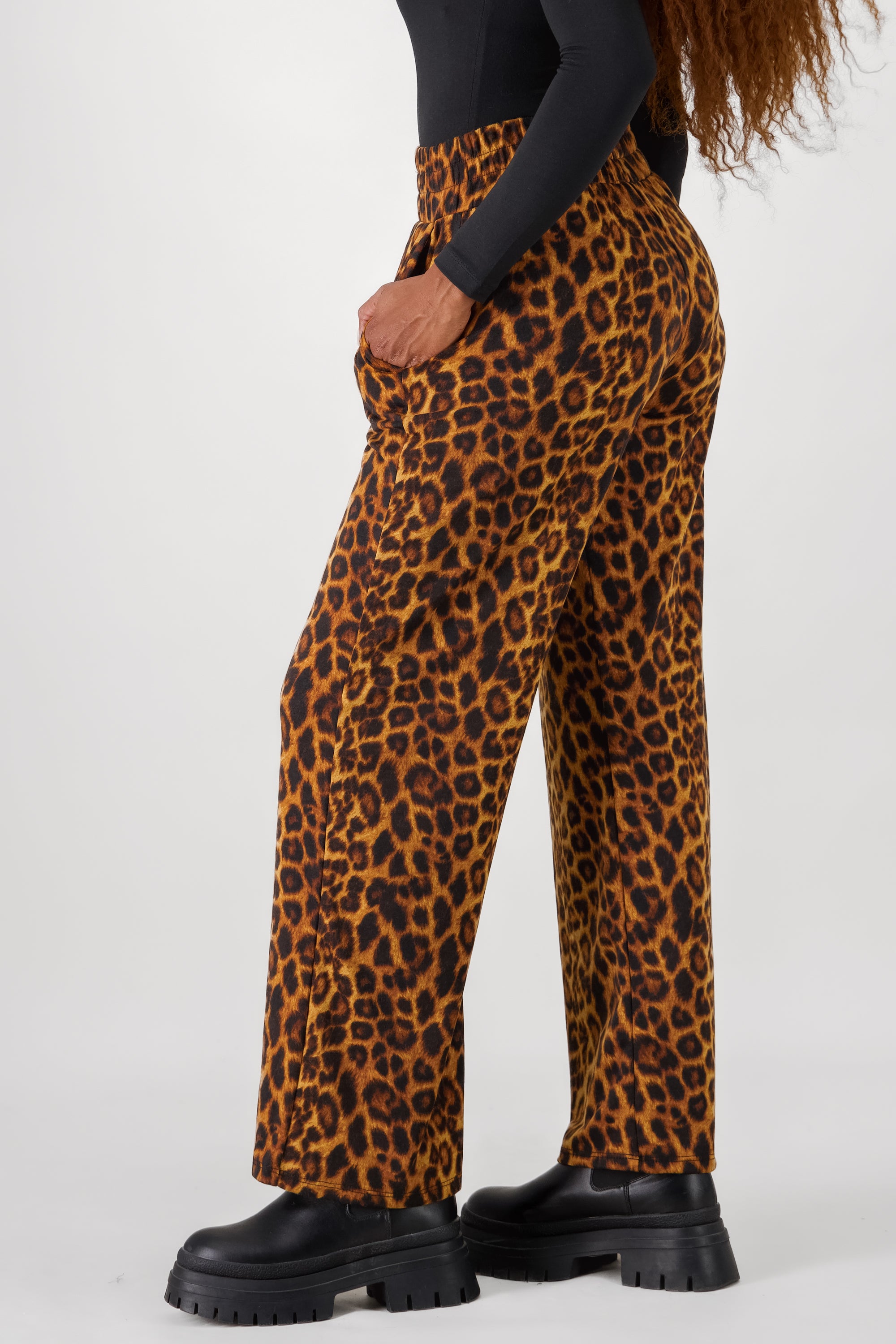 Animal Print Pants BROWN COMBO