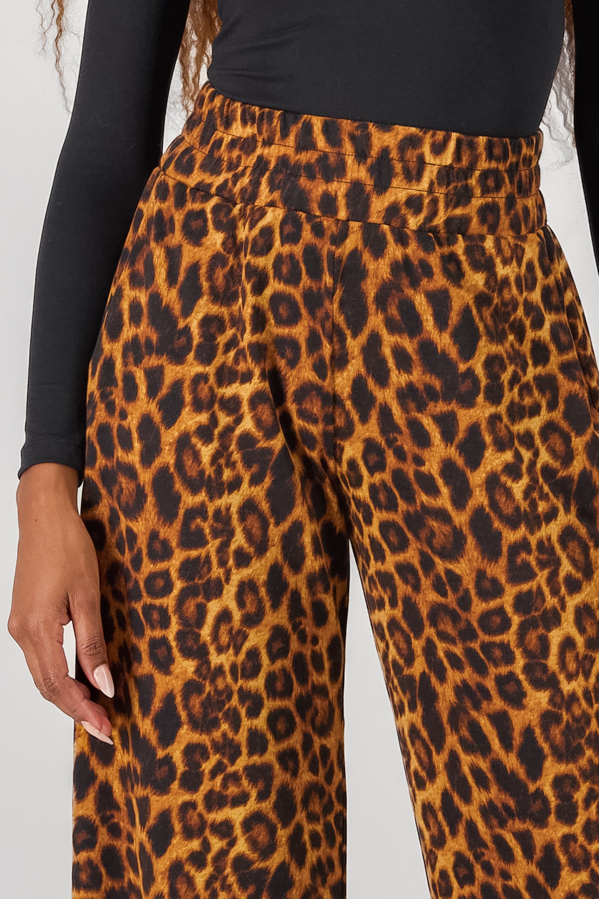 Animal Print Pants BROWN COMBO