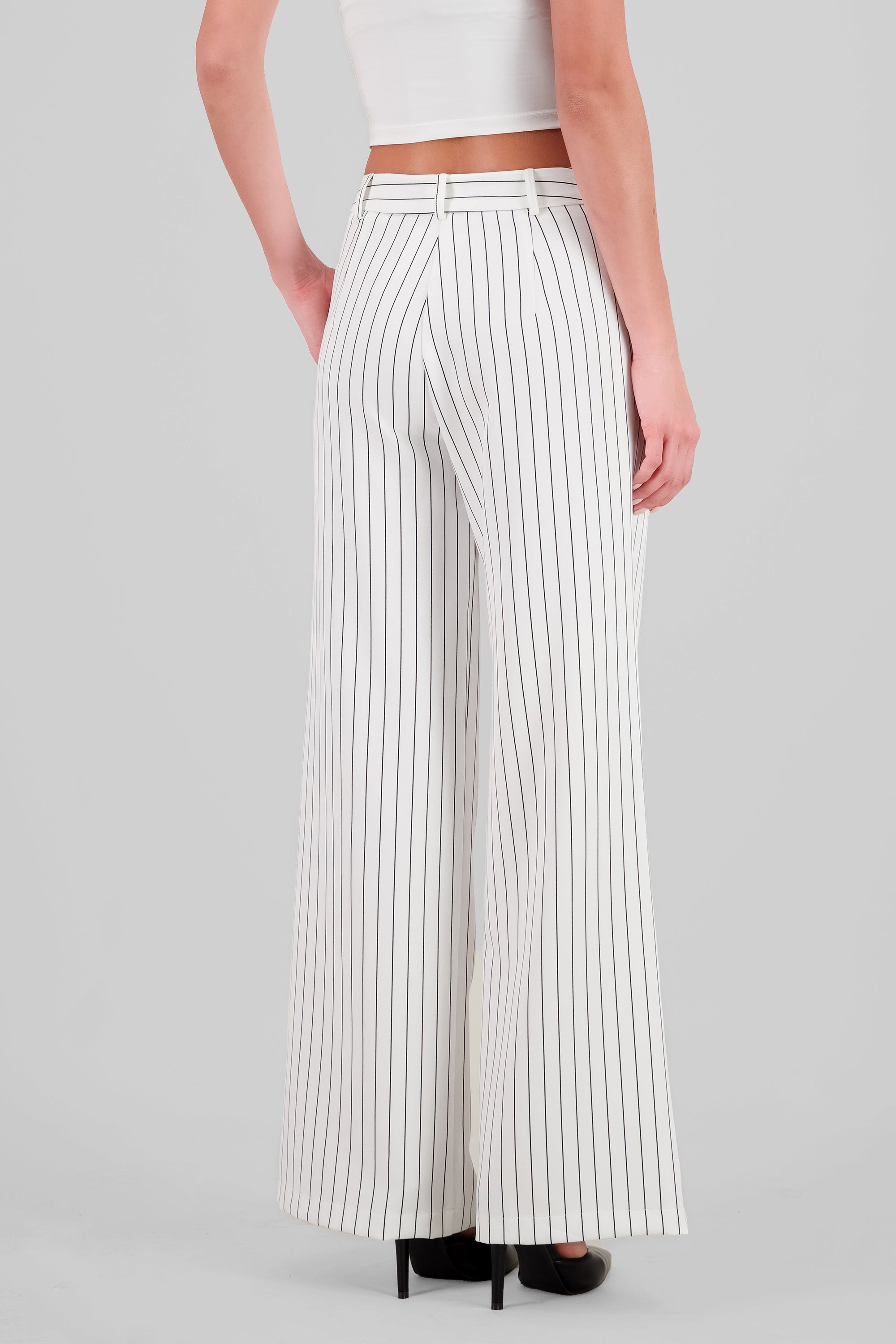 Tailored Striped Pants WHITE COMBO