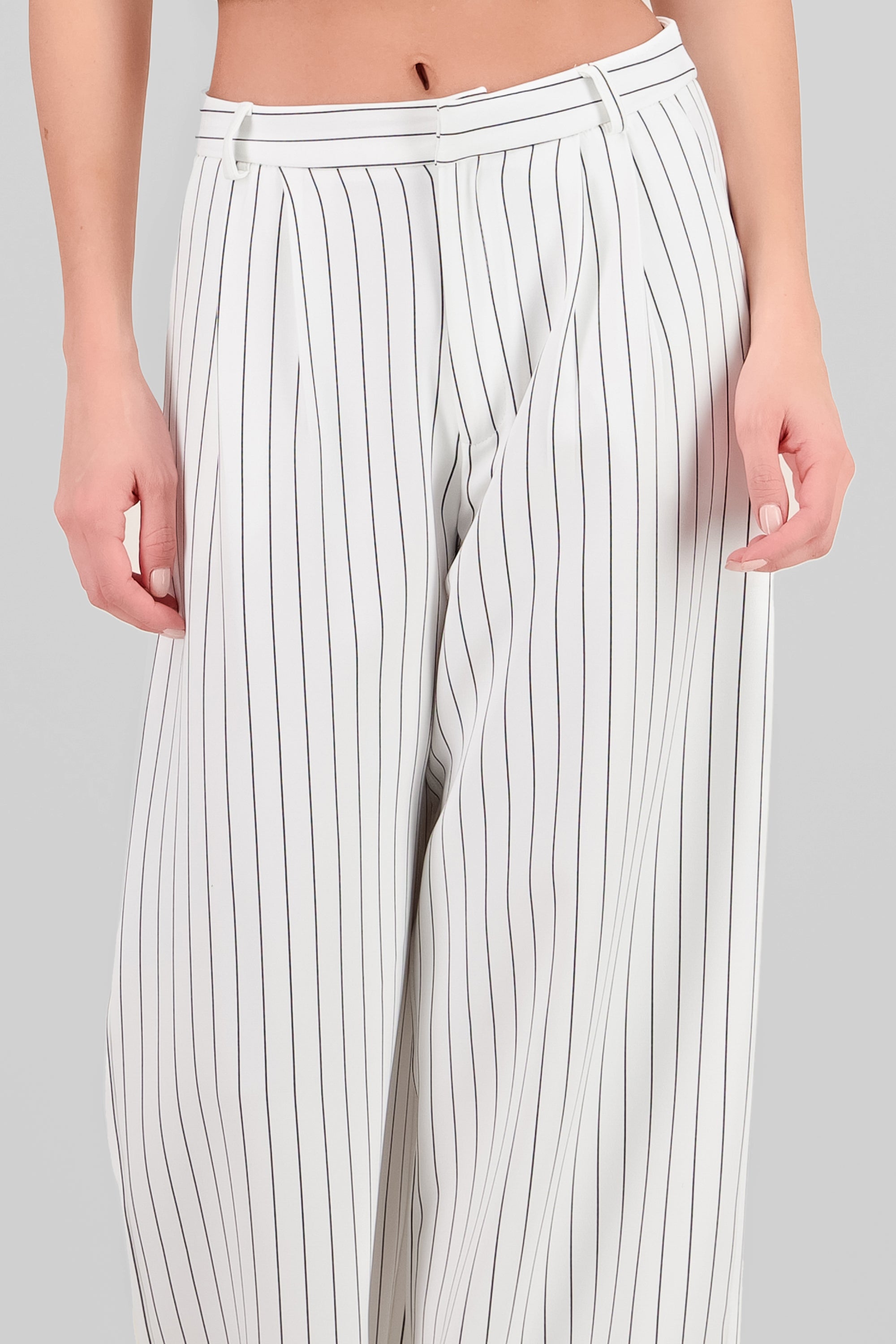 Tailored Striped Pants WHITE COMBO