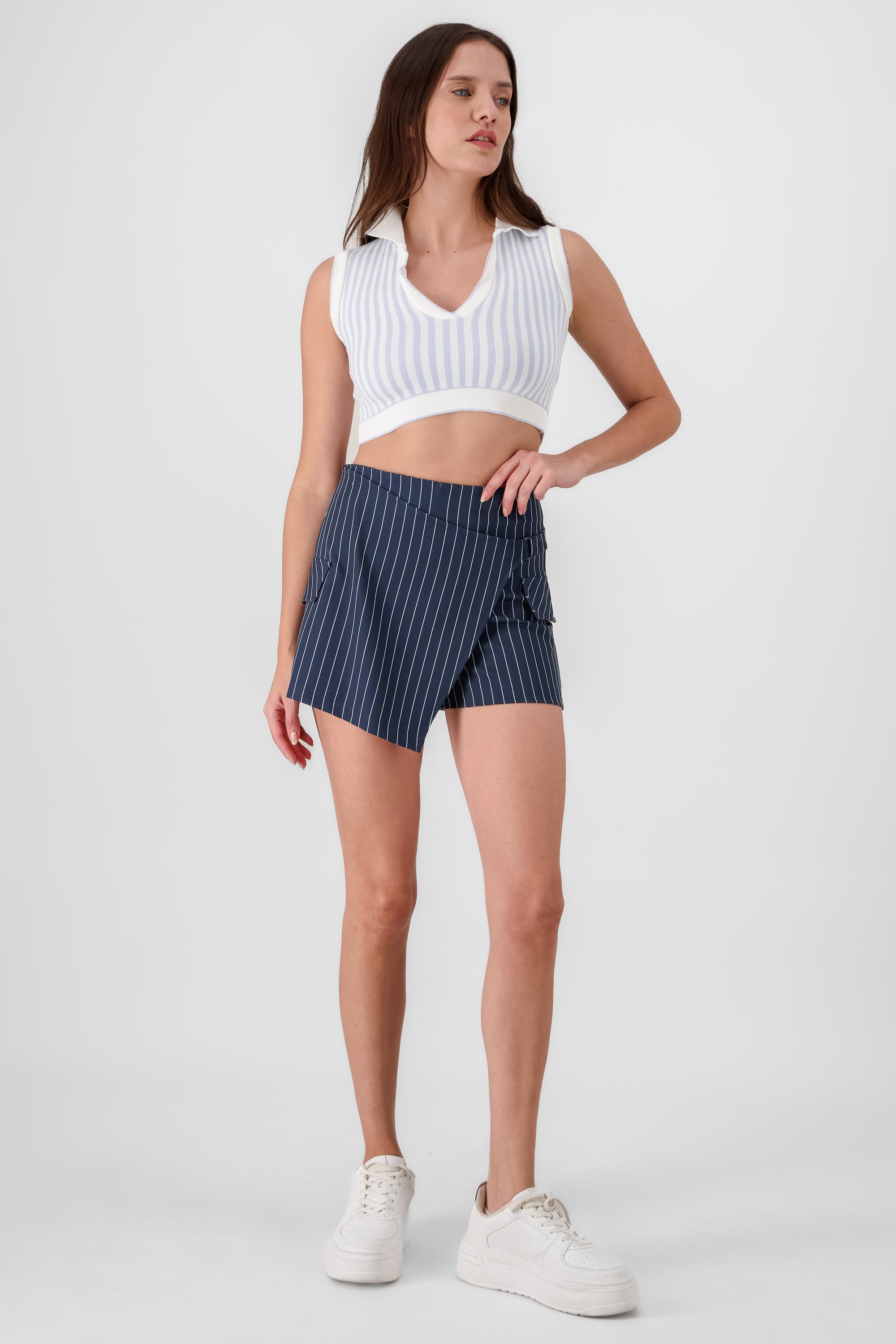 Crossover Striped Skort NAVY COMBO