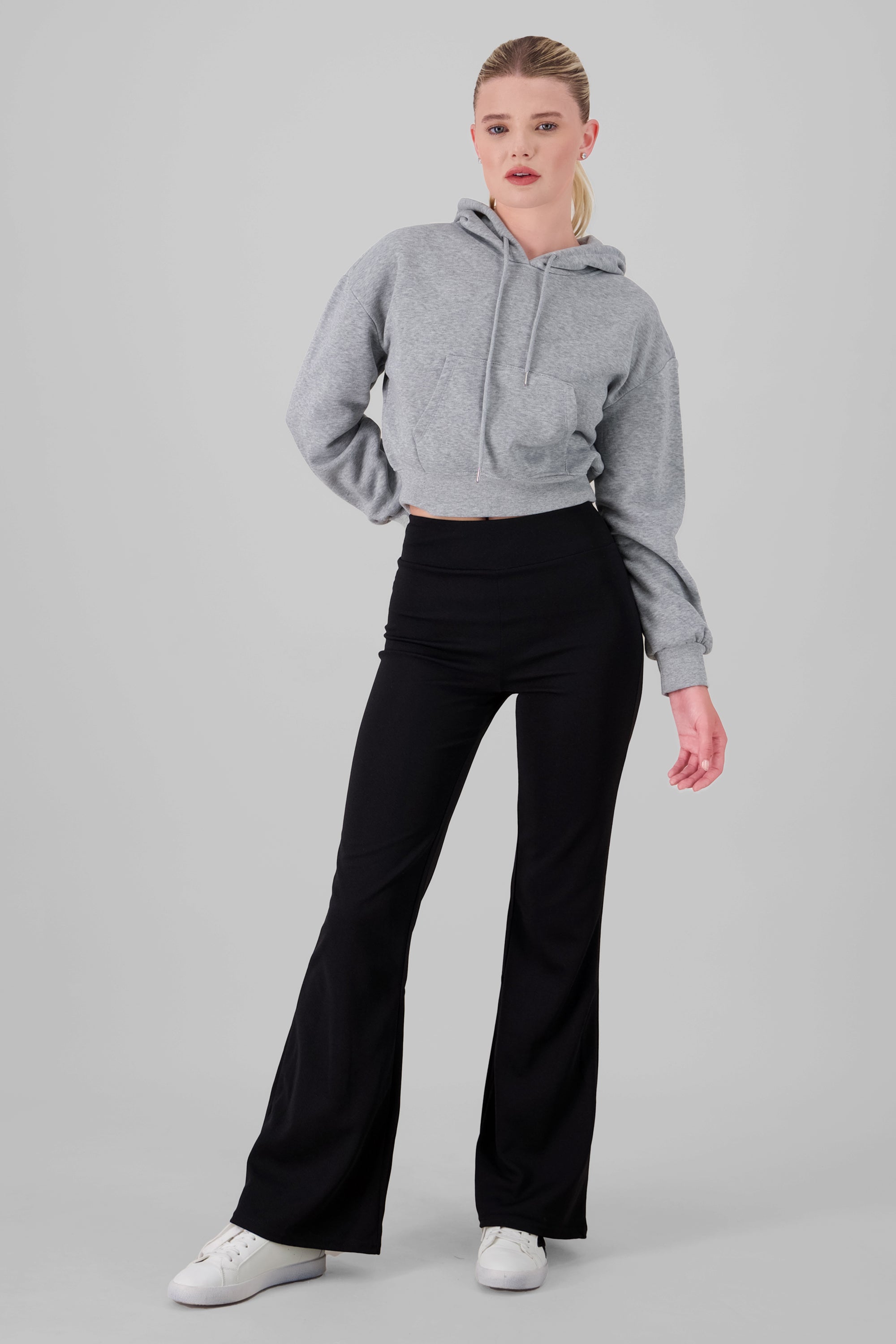 Solid Flared Pants BLACK