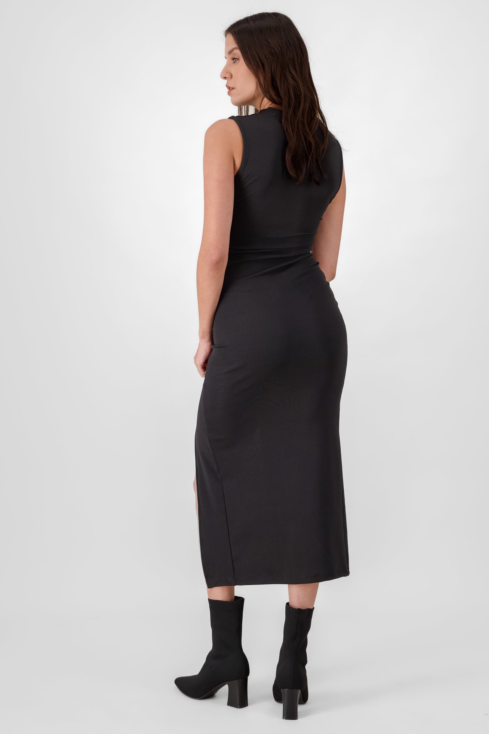 Ribbed Maxi Dress BLACK