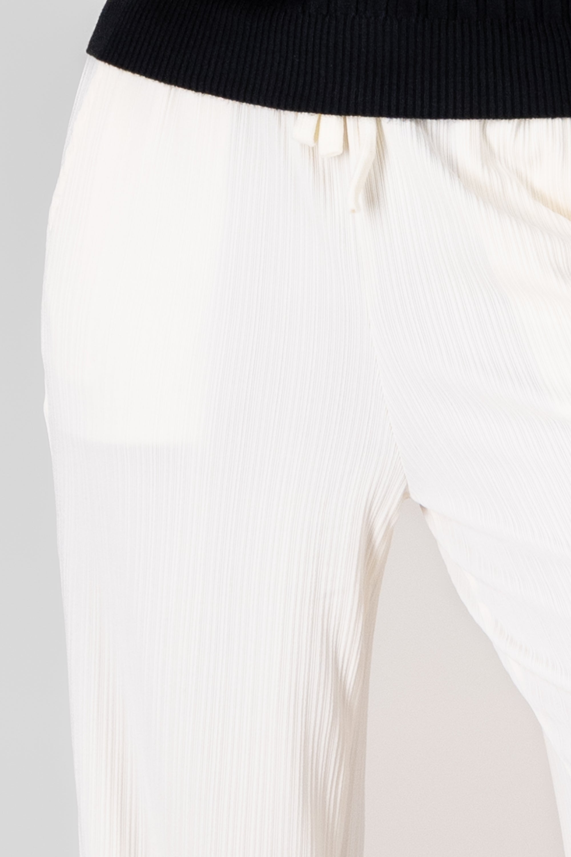 Textured Wide Leg Pants CREAM