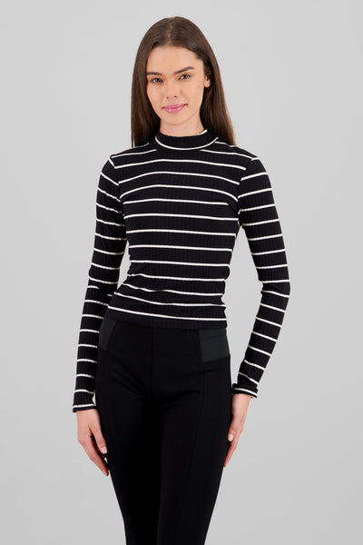 Striped Long Sleeve Top BLACK COMBO