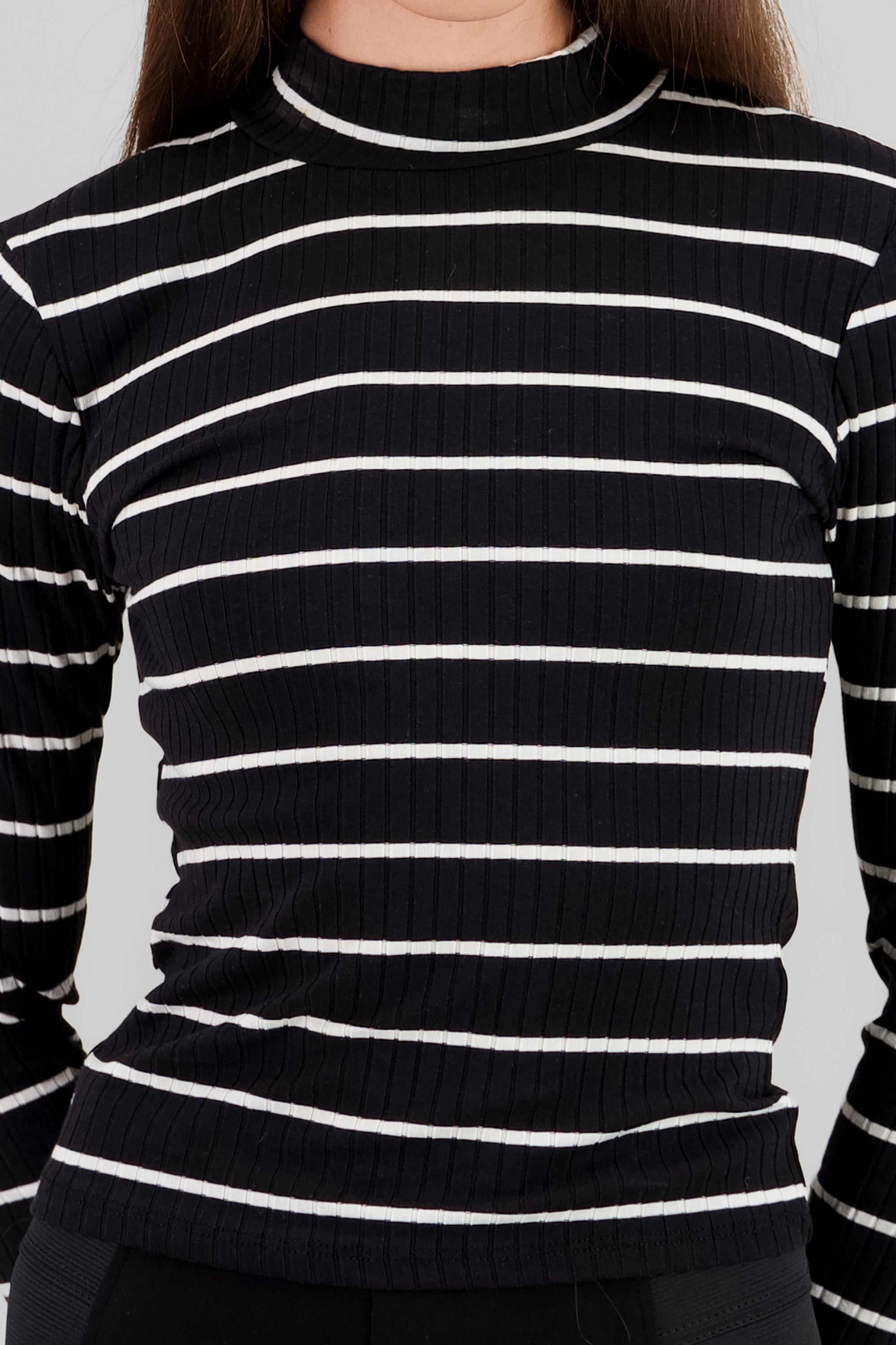 Striped Long Sleeve Top BLACK COMBO