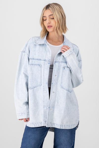 Oversized Shirt Jacket LIGHT WASH