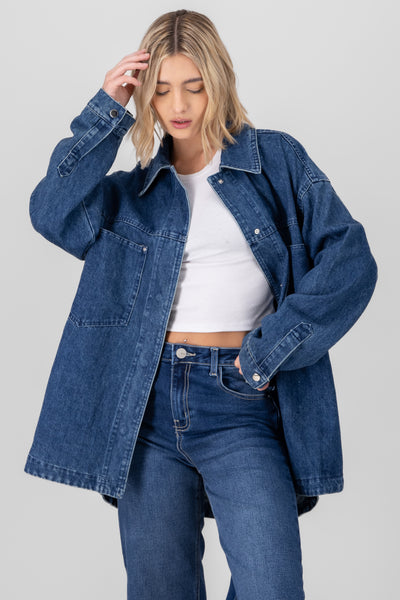 Oversized Shirt Jacket LIGHT WASH