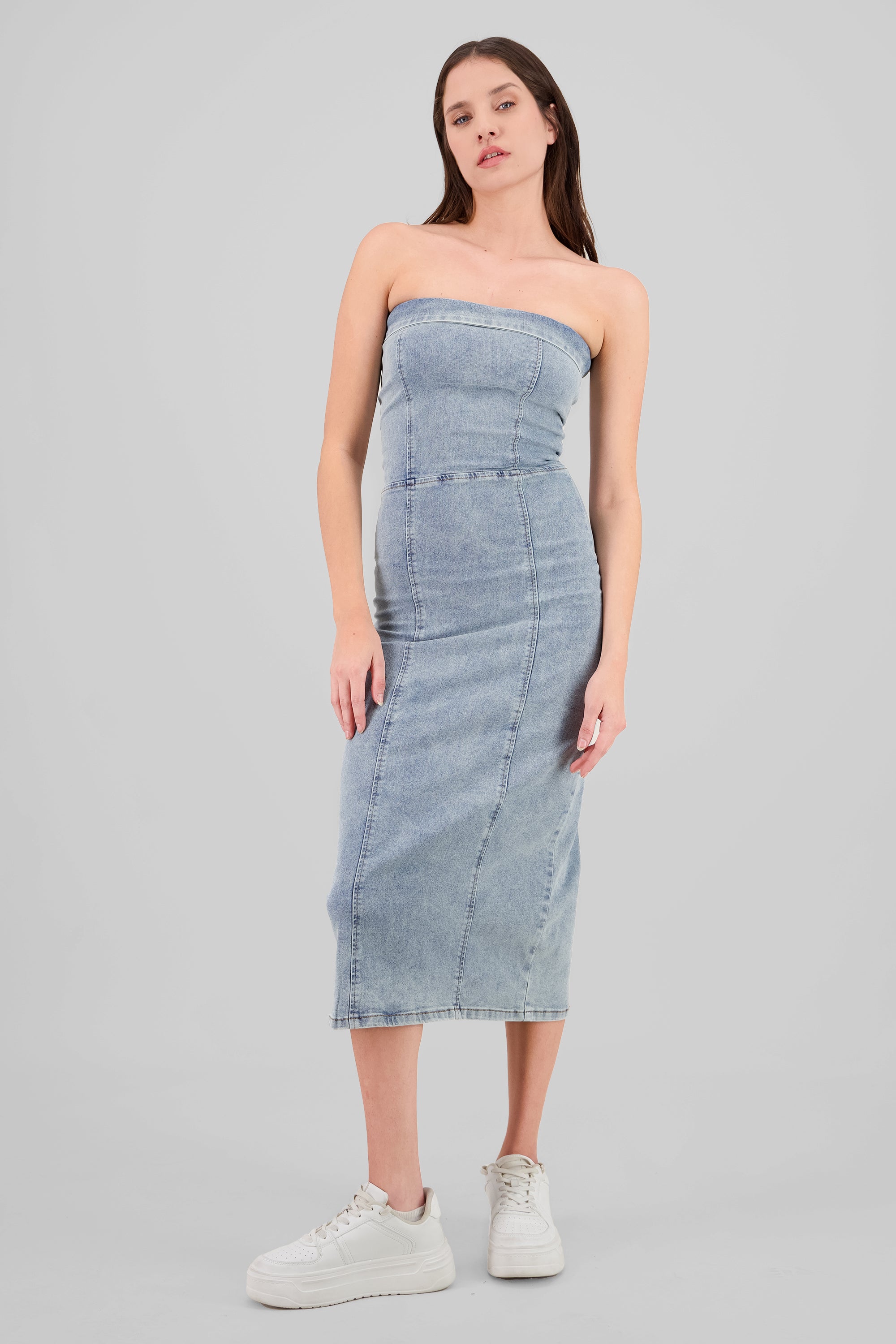 Cutouts Midi Dress LIGHT WASH