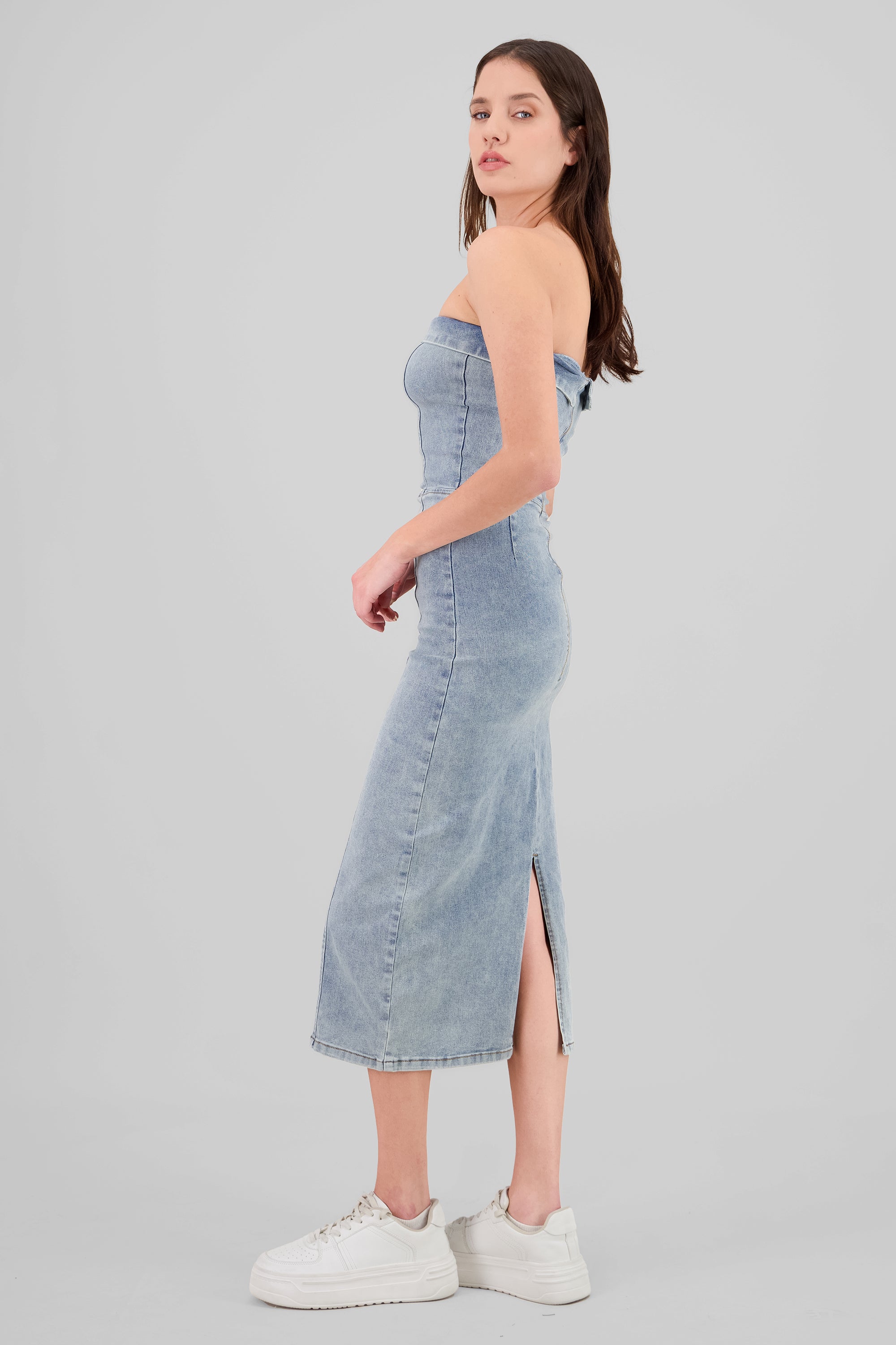 Cutouts Midi Dress LIGHT WASH