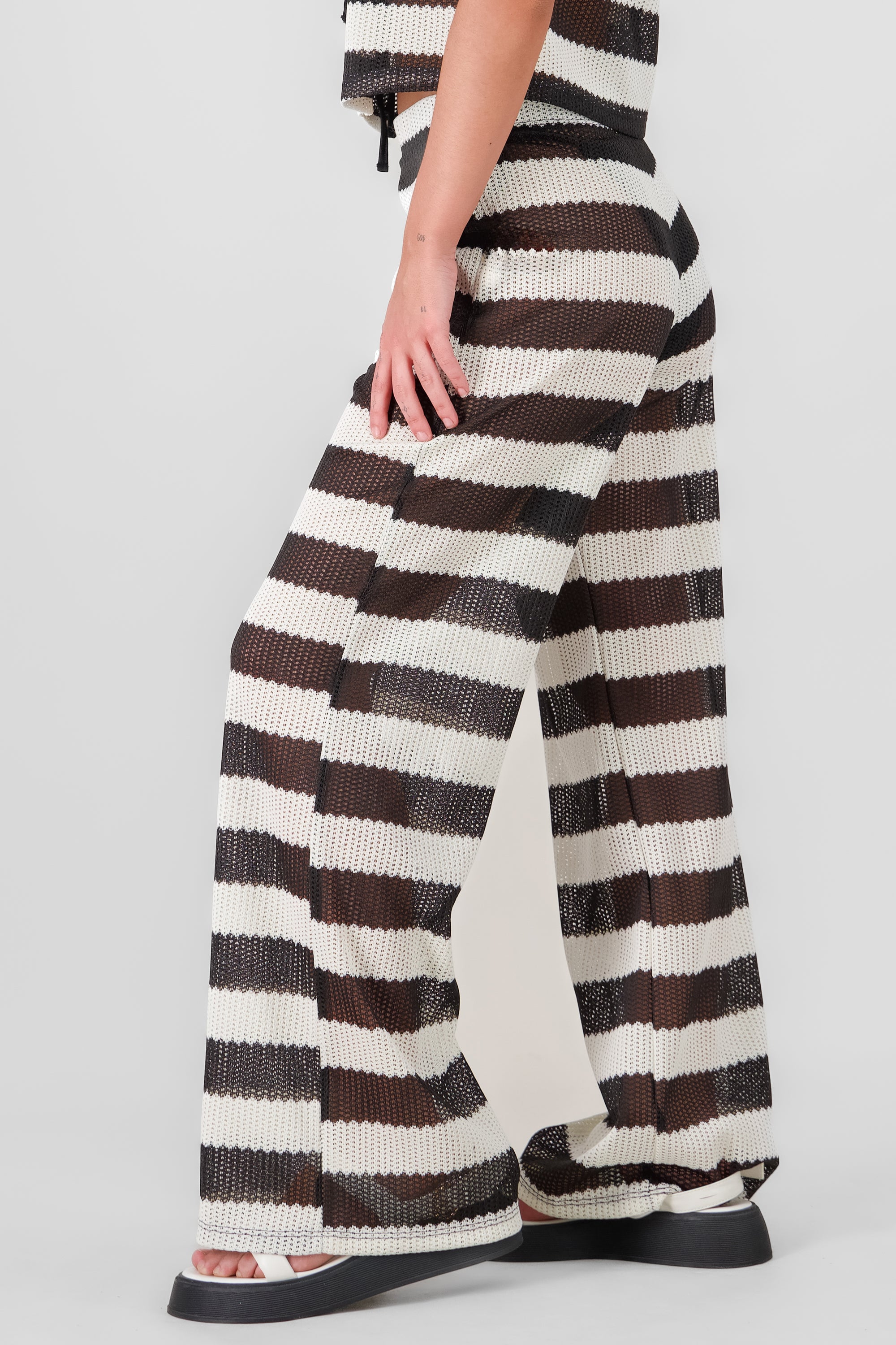 Striped Knit Pants BLACK COMBO