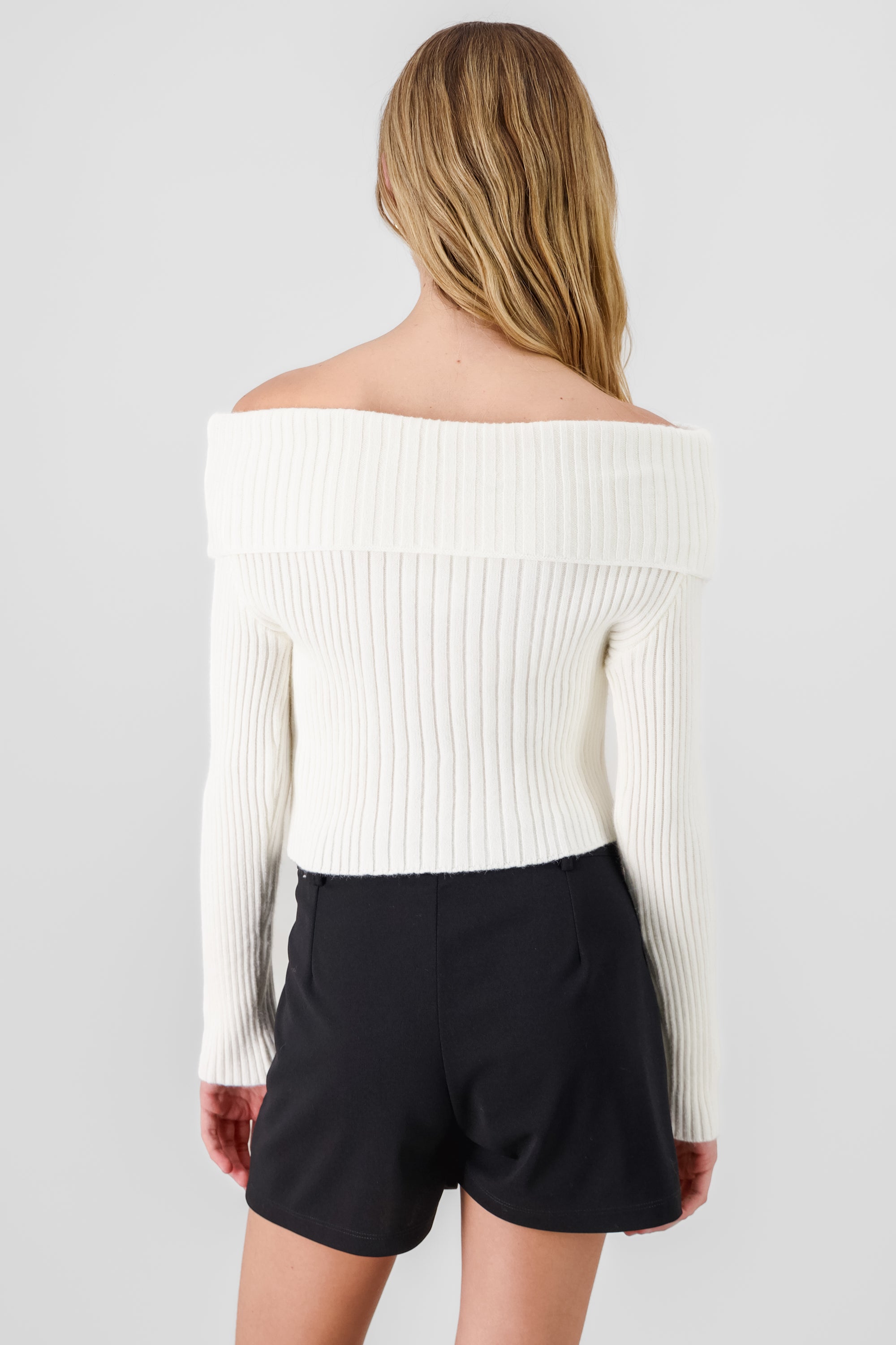 Knit Off Shoulder Sweater IVORY