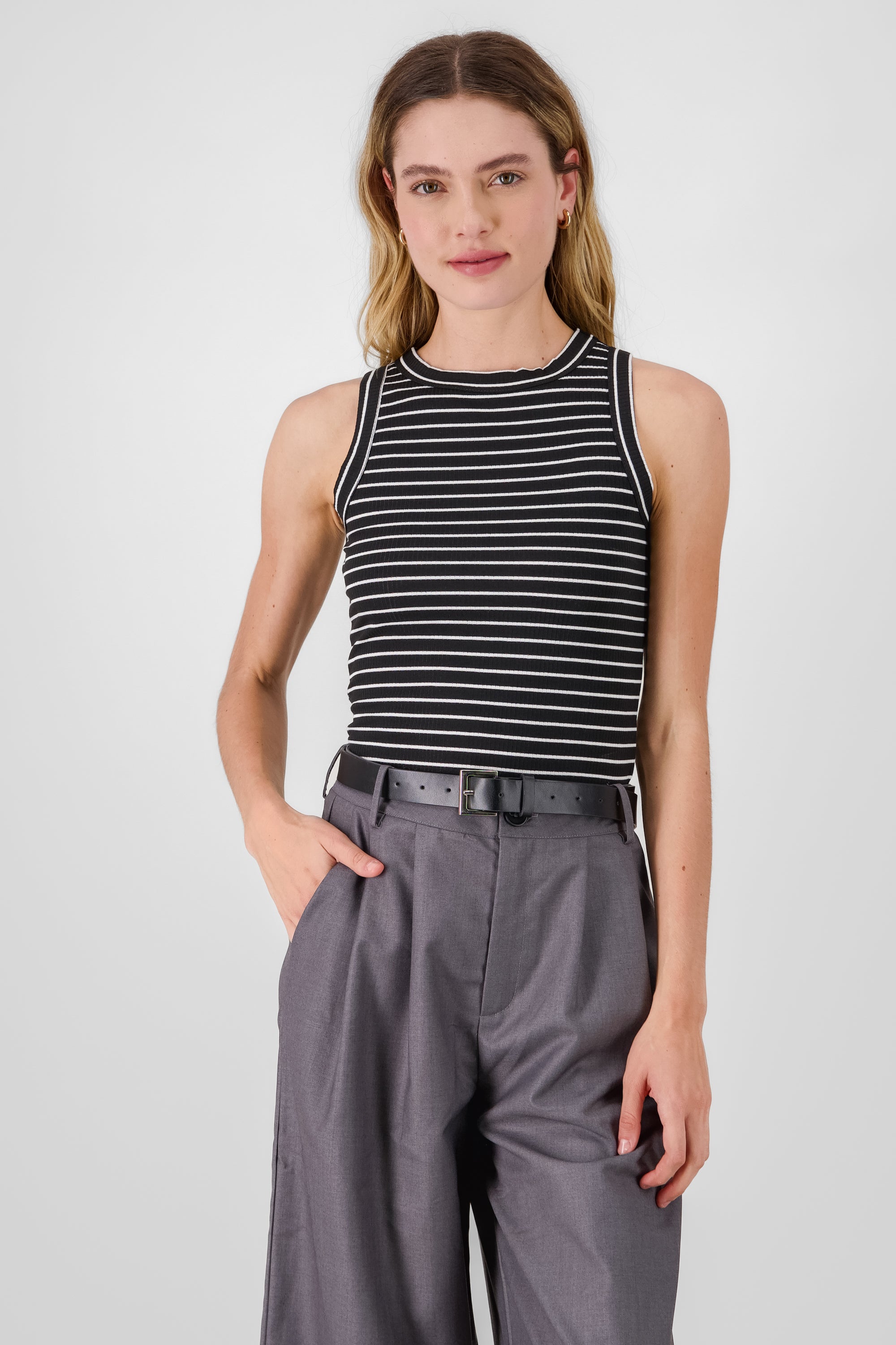 Sleeveless Striped Bodysuit BLACK COMBO