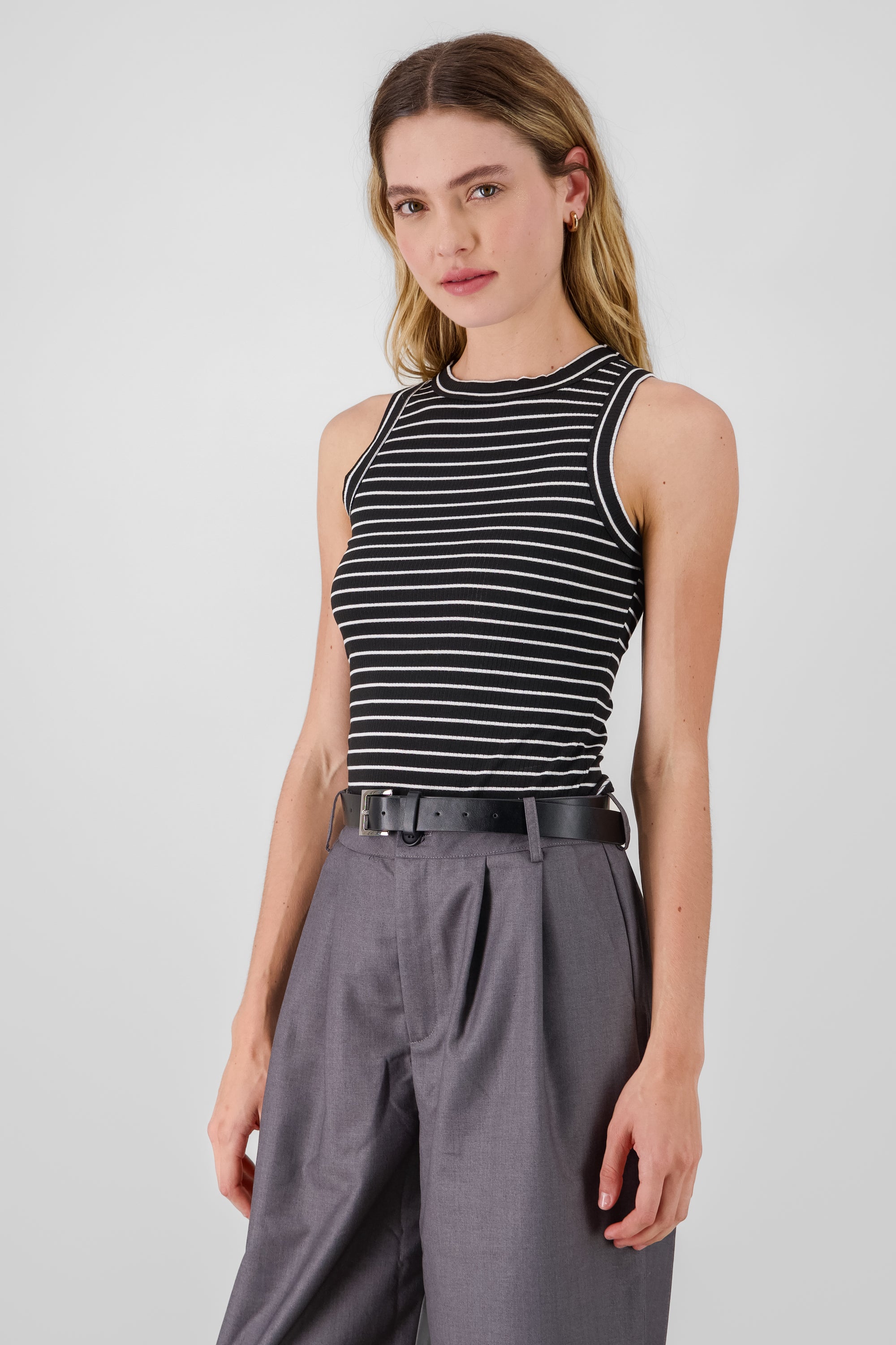 Sleeveless Striped Bodysuit BLACK COMBO