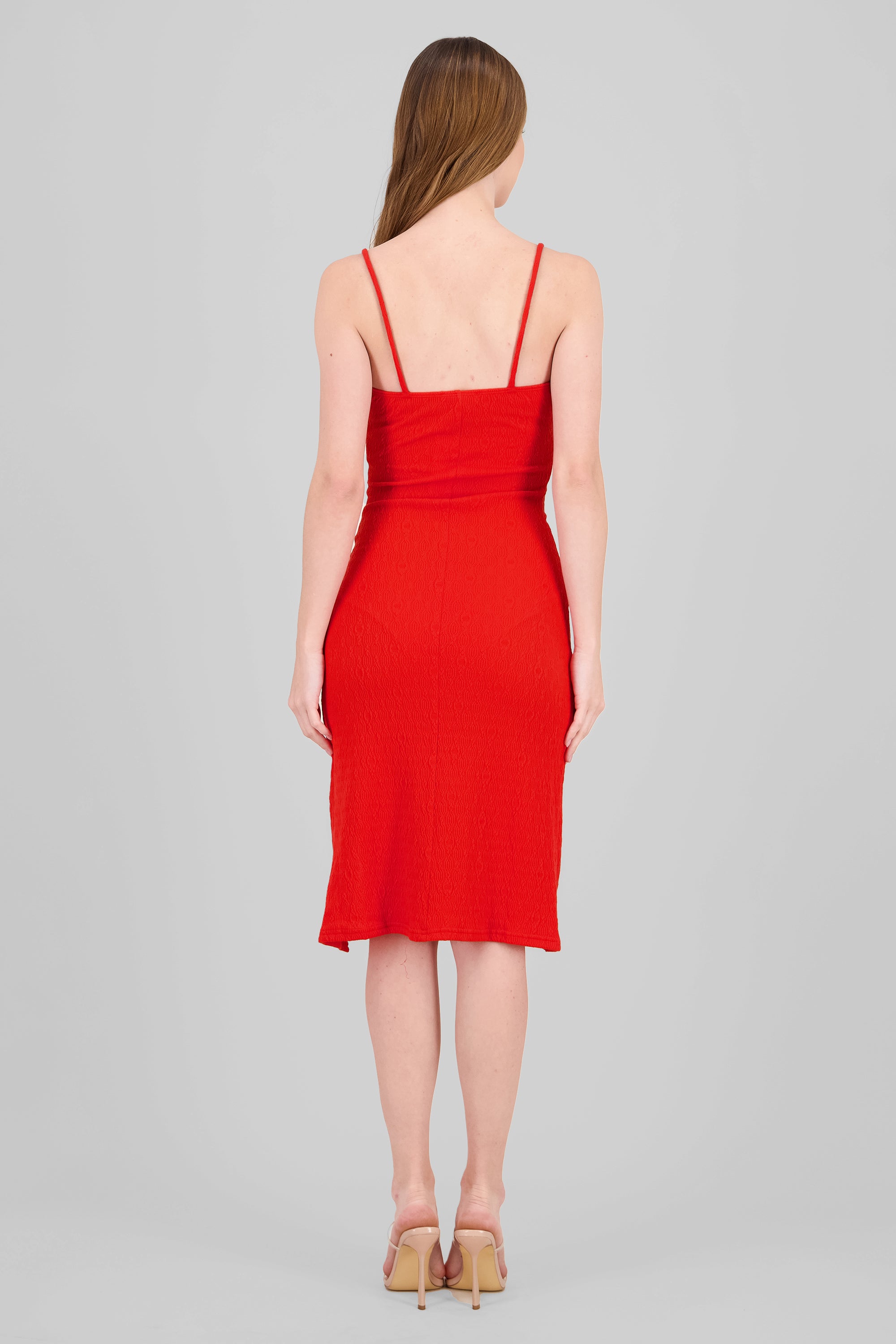 Textured Cup Dress RED