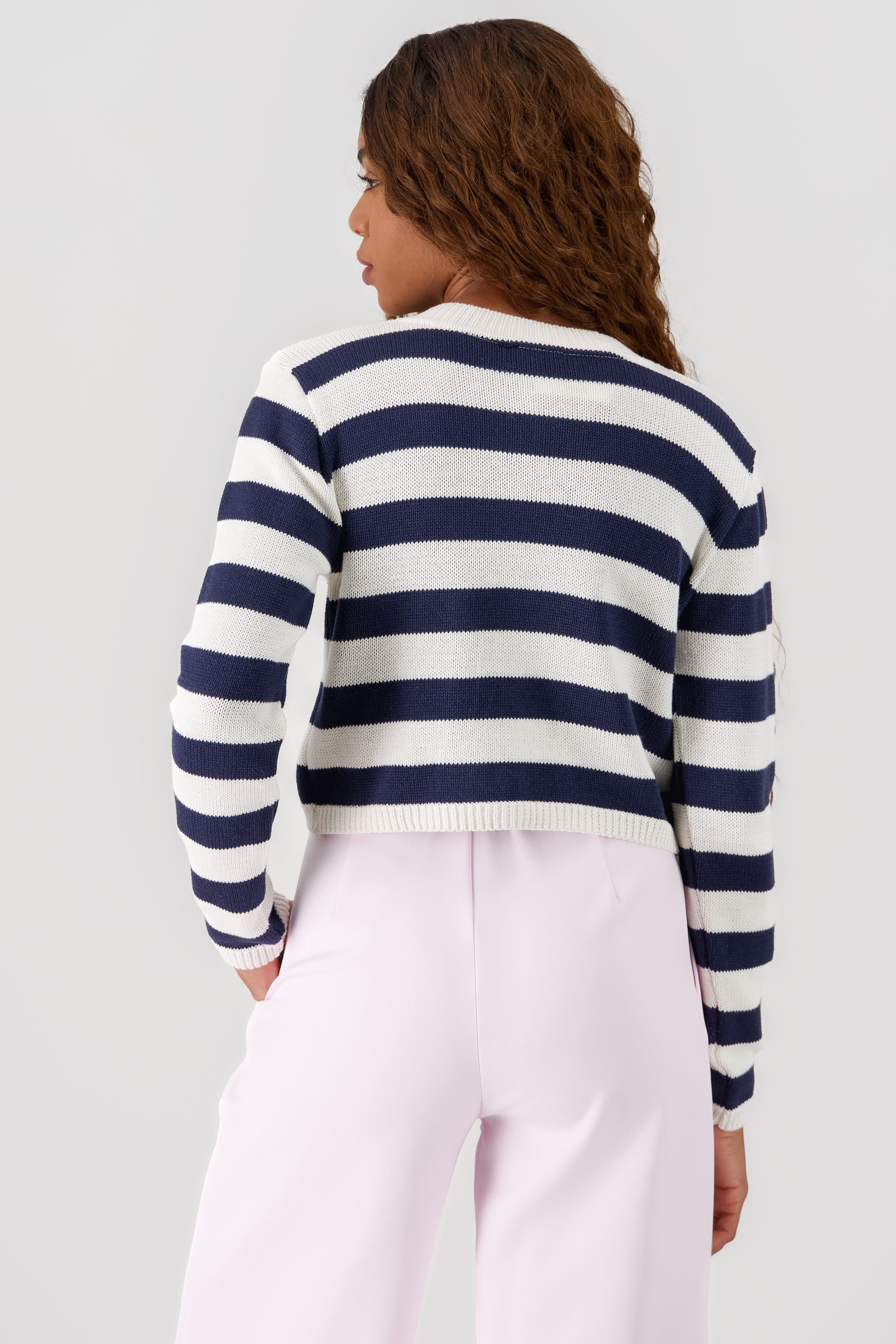 Striped Knit Sweater NAVY COMBO