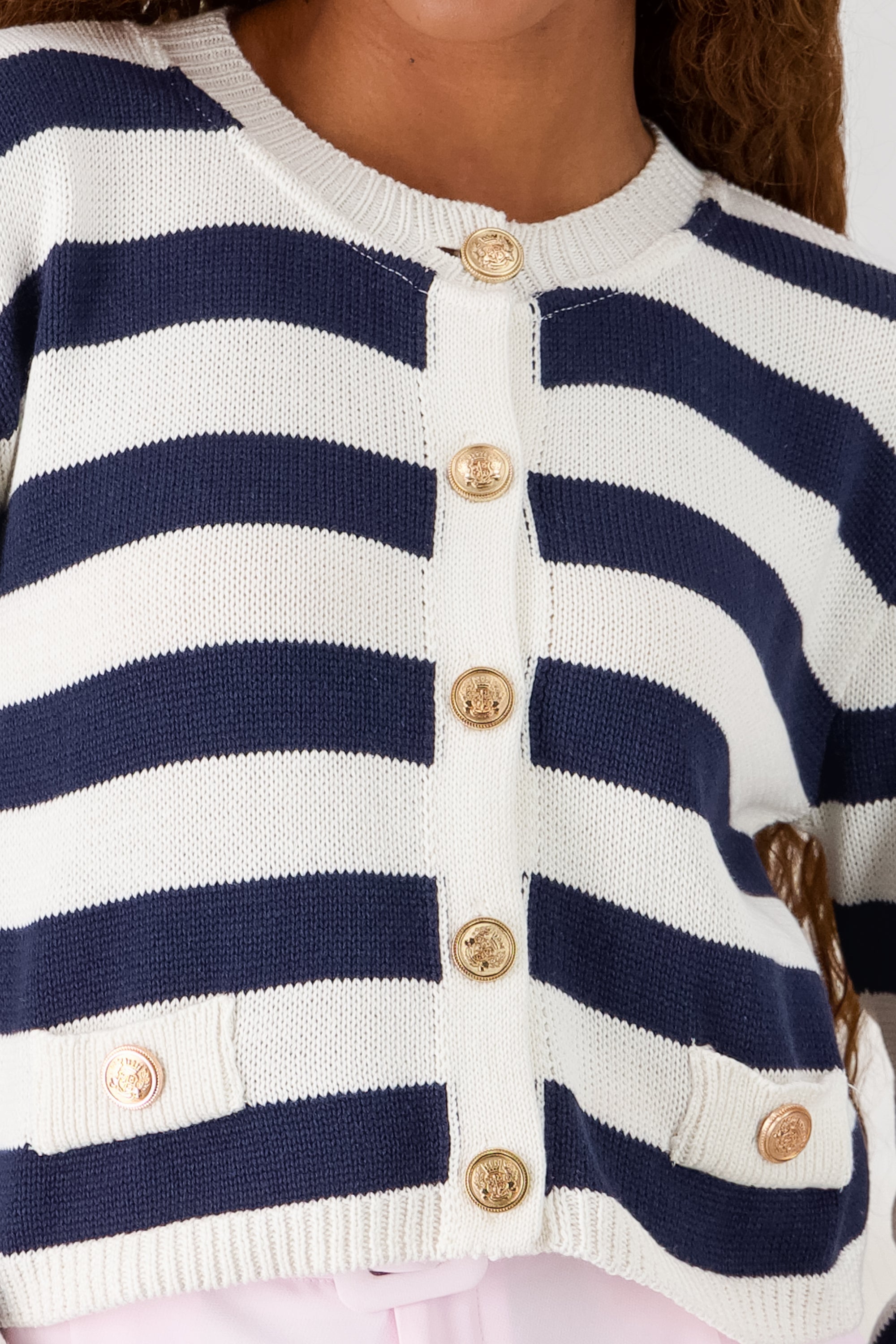 Striped Knit Sweater NAVY COMBO